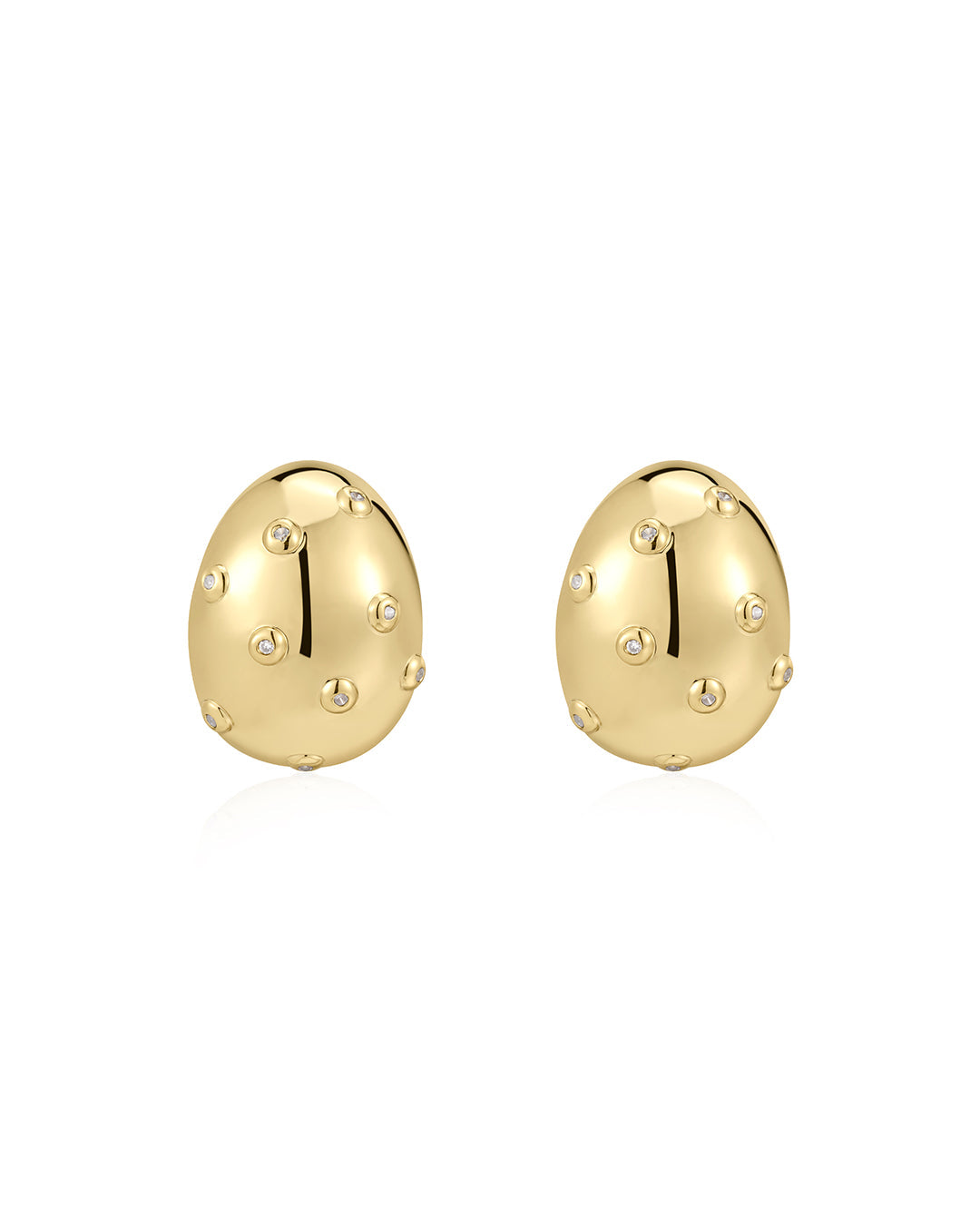 Mini Pavé Molten Studs in Gold - Earrings