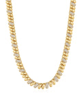 Pavé Ridged Marbella Necklace - Gold