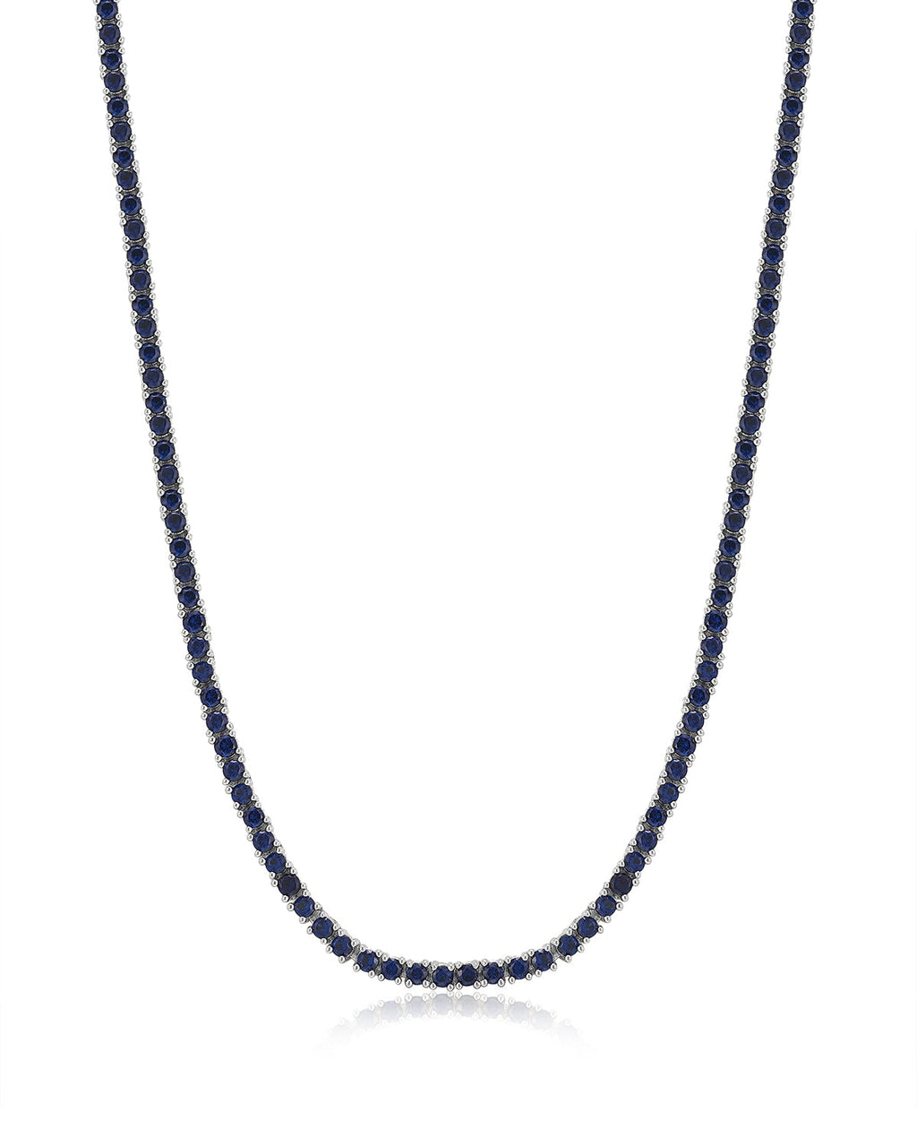 Mini Ballier Necklace - Blue Sapphire - Silver