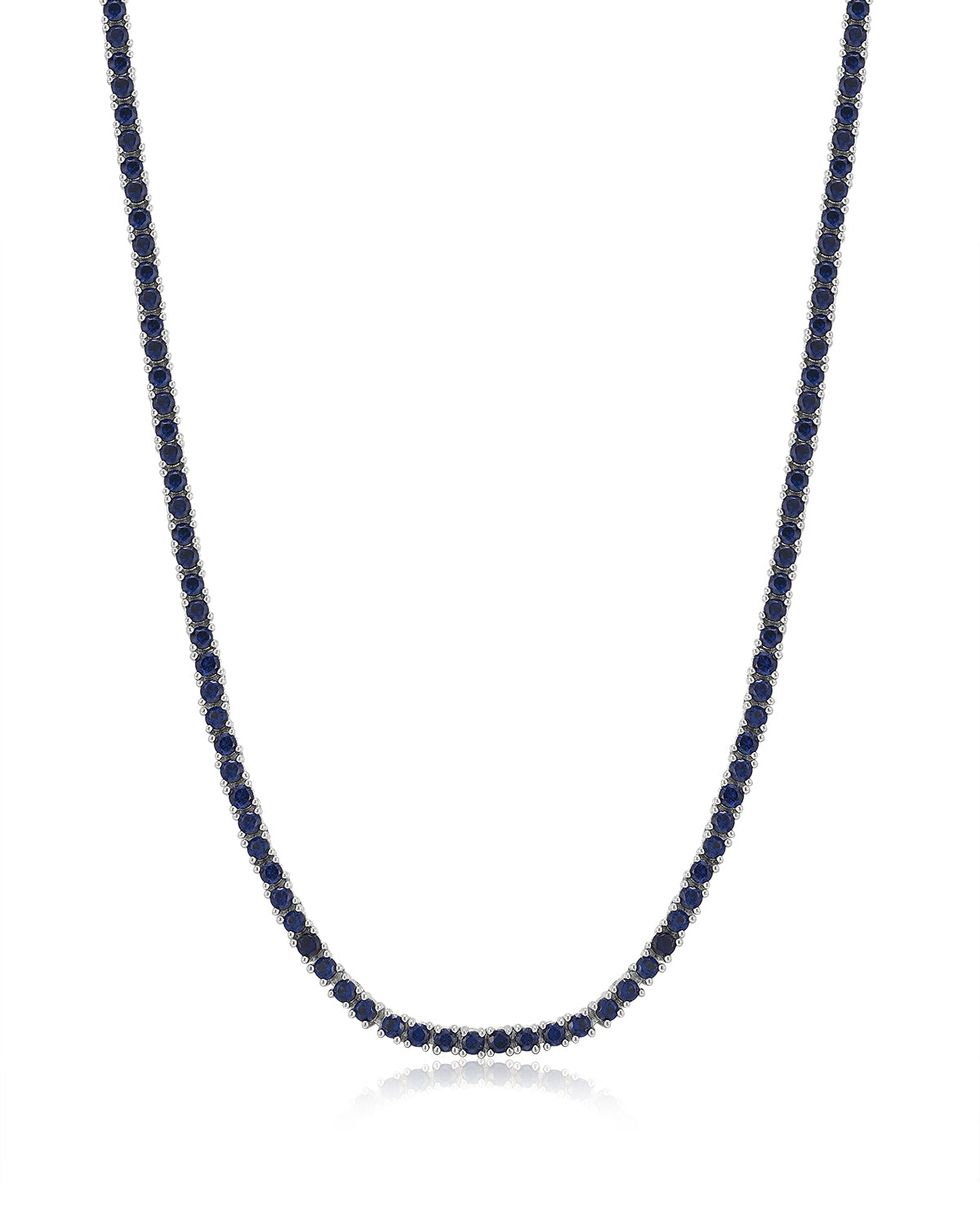 Mini Ballier Necklace - Blue Sapphire - Silver