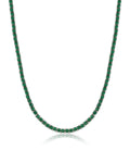 Mini Ballier Necklace - Emerald Green - Silver