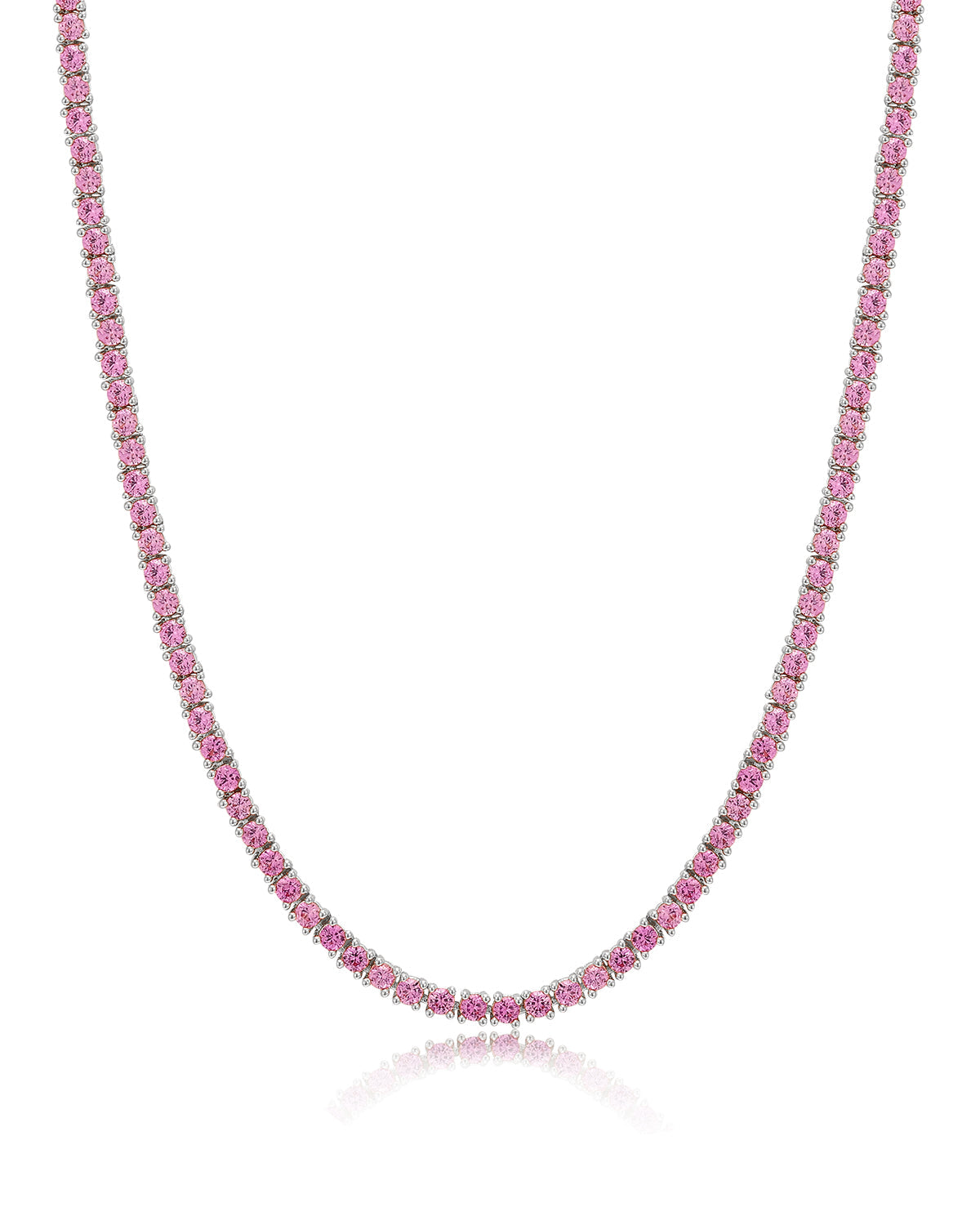 Mini Ballier Necklace - Pink - Silver