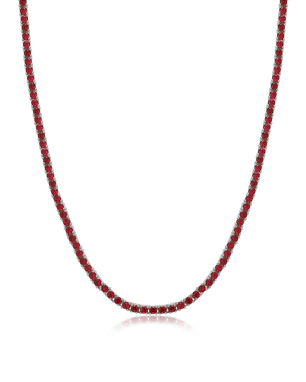 Mini Ballier Necklace - Ruby Red - Silver