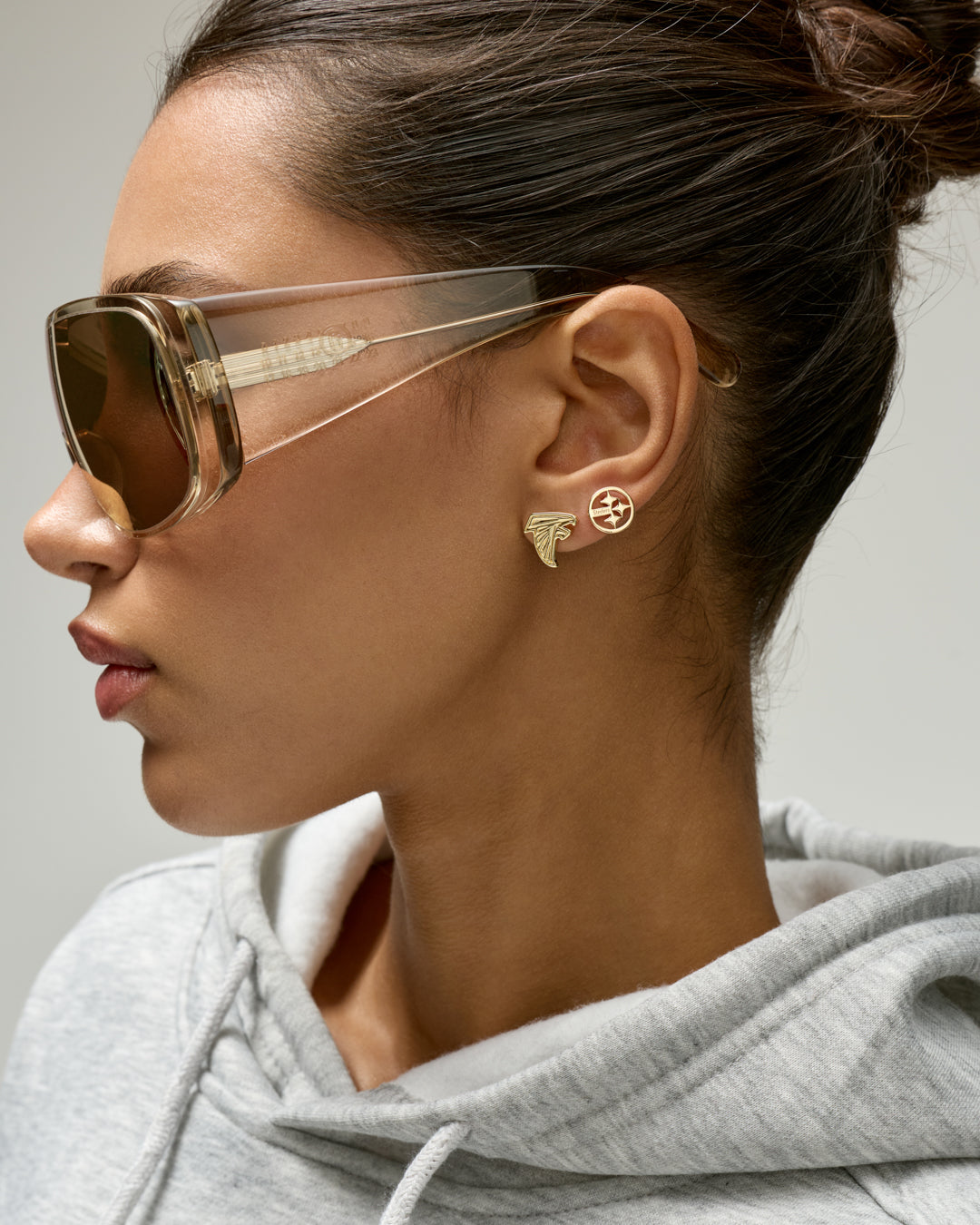 NFL Logo Studs - Gold - Earrings — alternate view