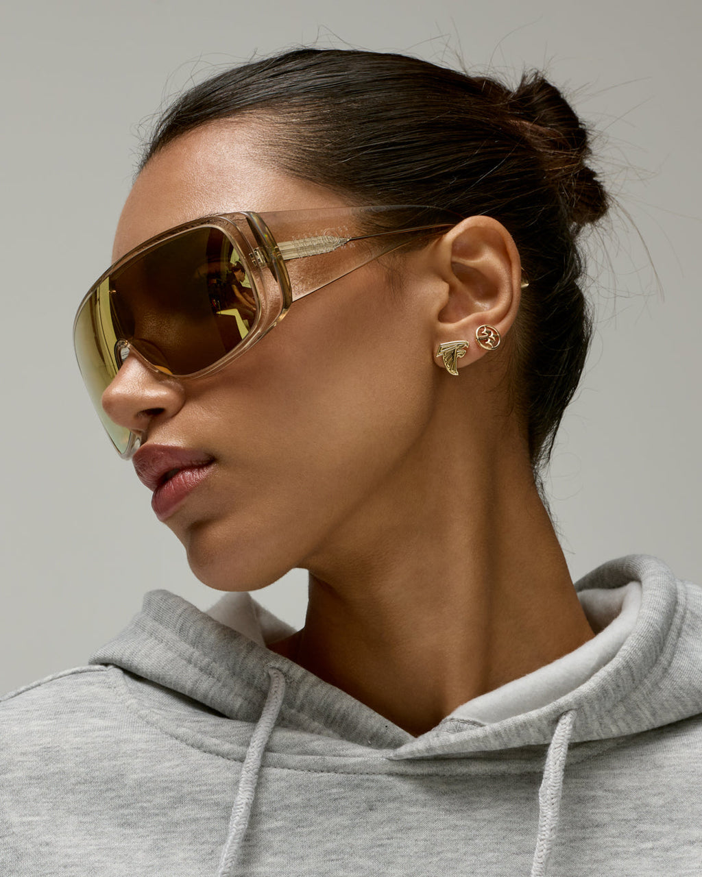 NFL Logo Studs - Gold - Earrings — another angle