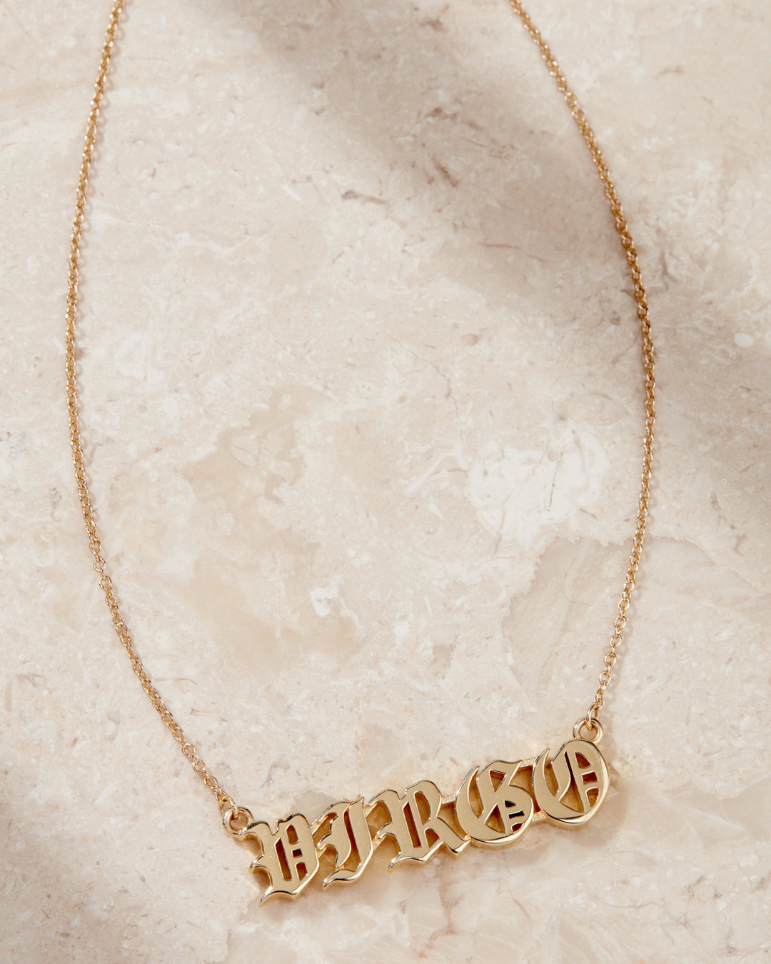 Nameplate Necklace [Old English] — alternate view