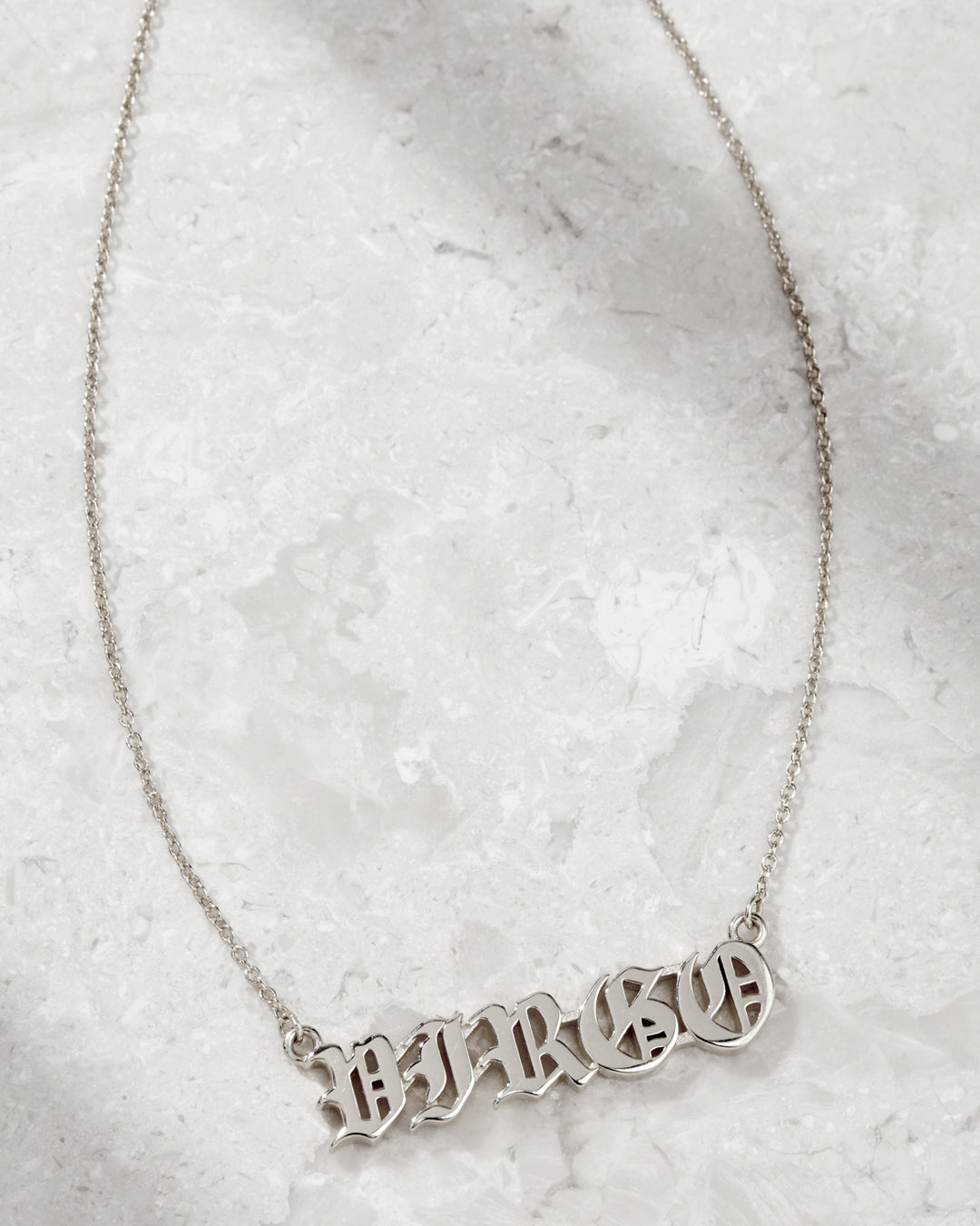 Nameplate Necklace [Old English] — alternate angle