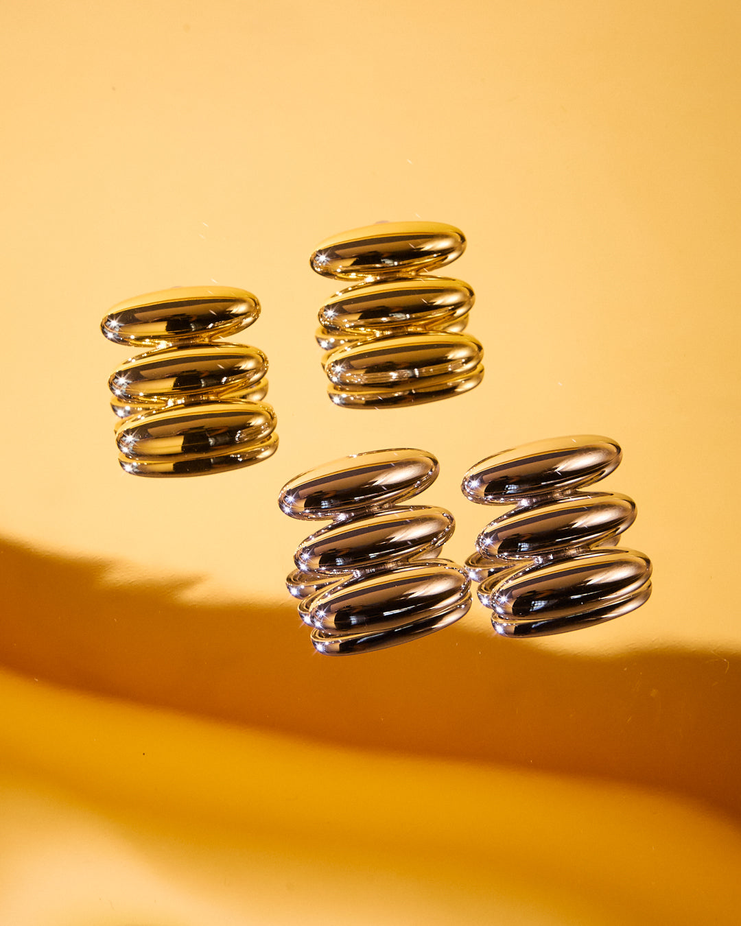 Milan Bead Stud Earrings — another angle