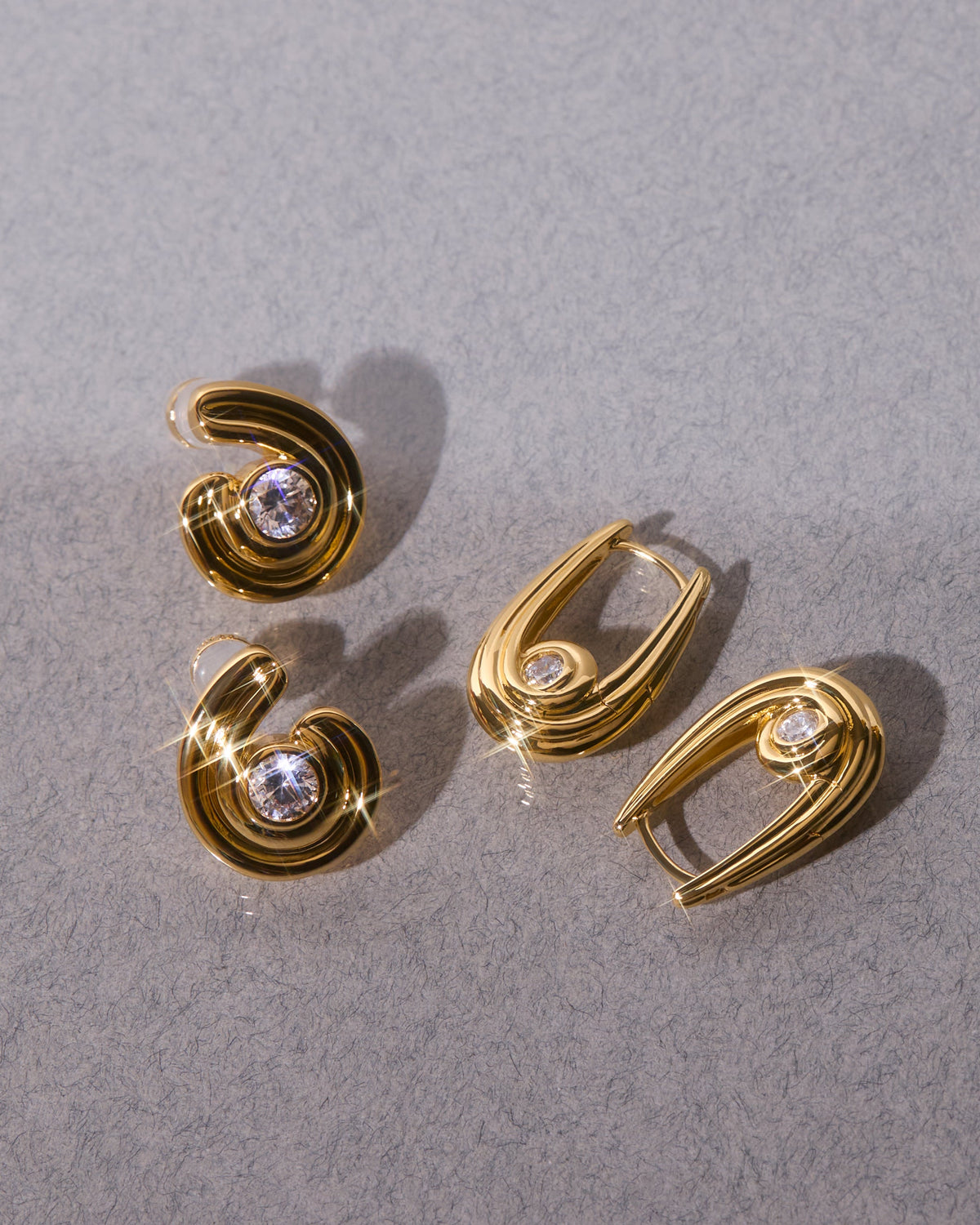 Wave Bezel Hoops — alternate view 2