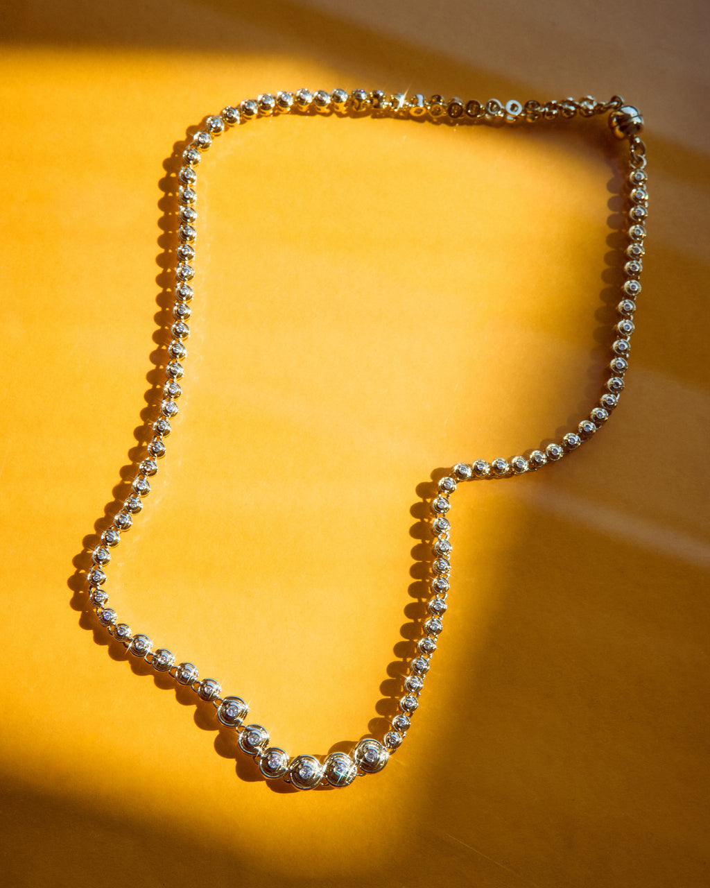 Wave Bezel Tennis Necklace — alternate view 2