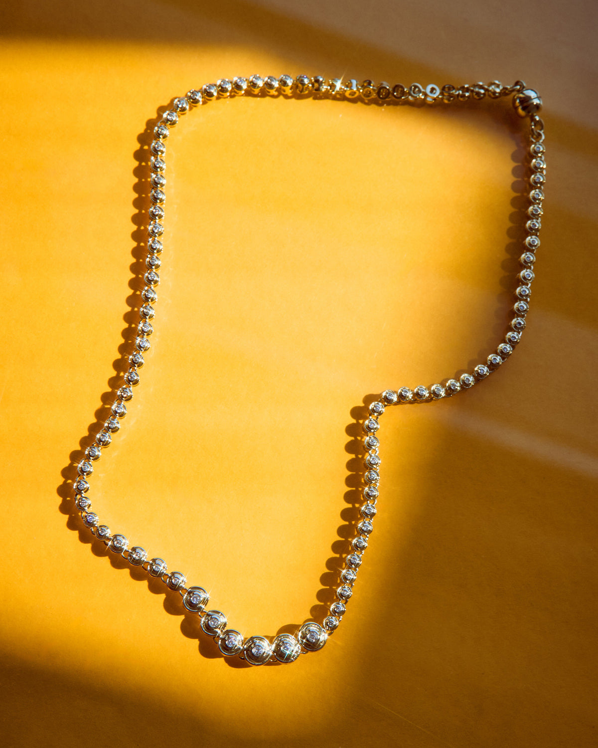 Wave Bezel Tennis Necklace — alternate view 2