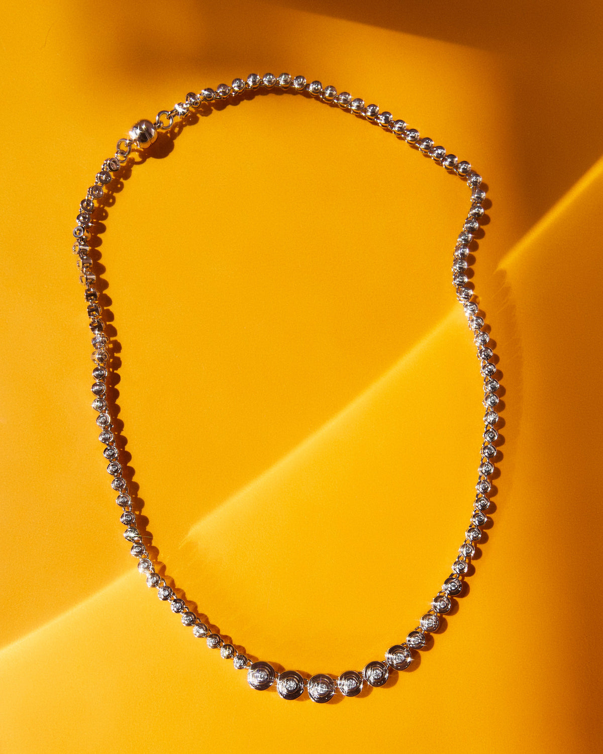 Wave Bezel Tennis Necklace — alternate view 2
