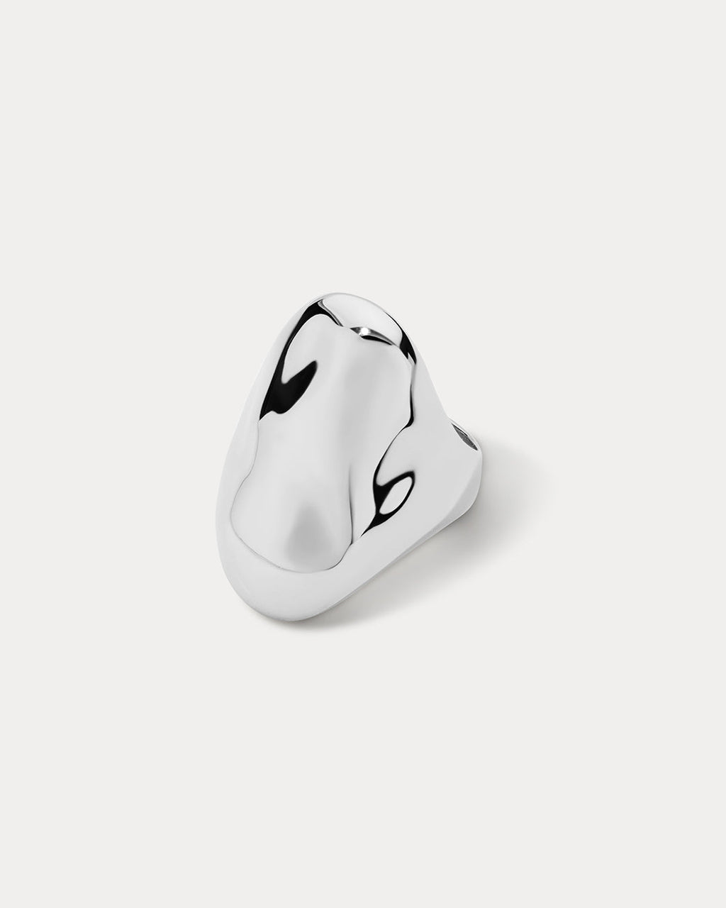 Liquid Metal Statement Ring in Silver — alternate view