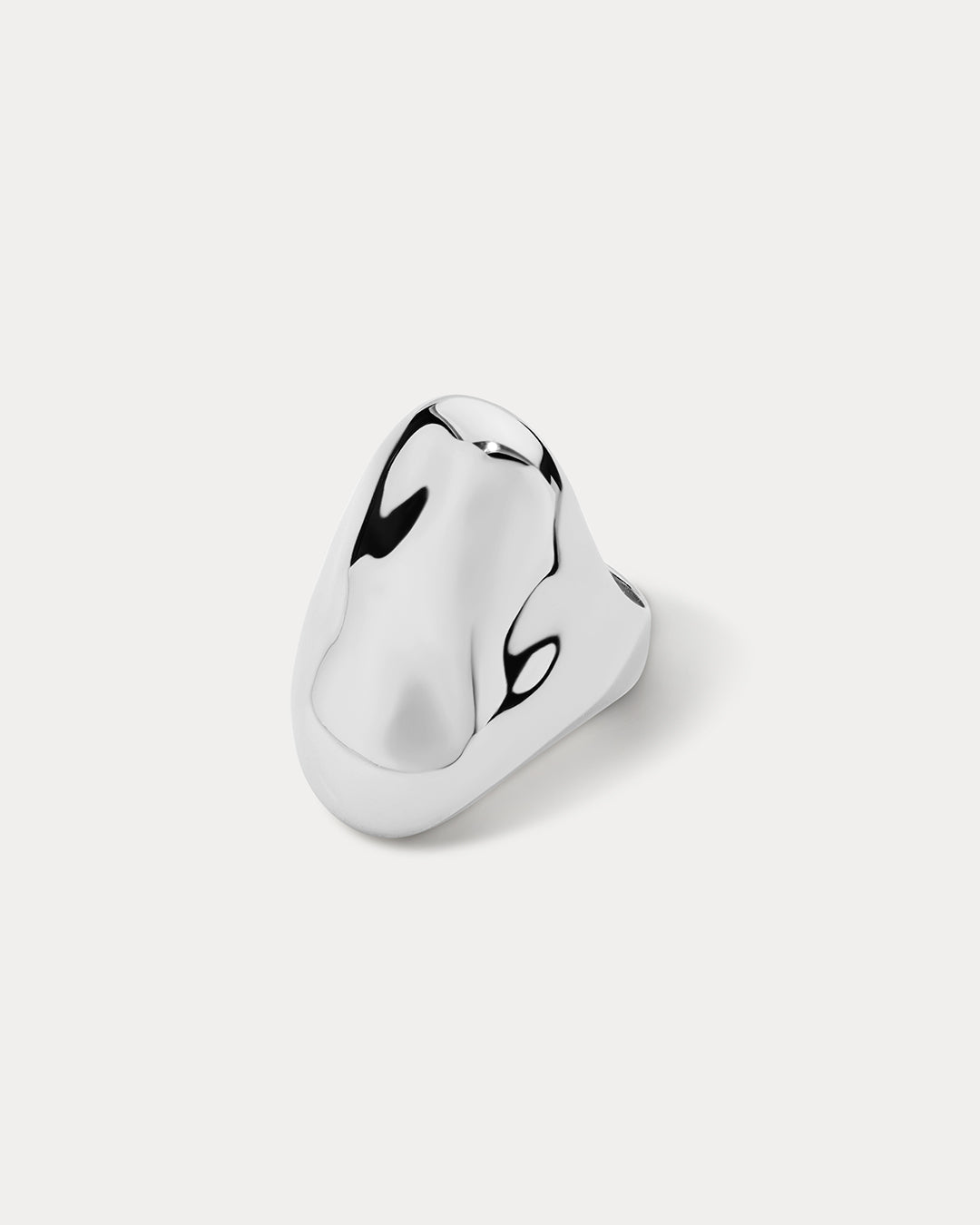 Liquid Metal Statement Ring in Silver — alternate view