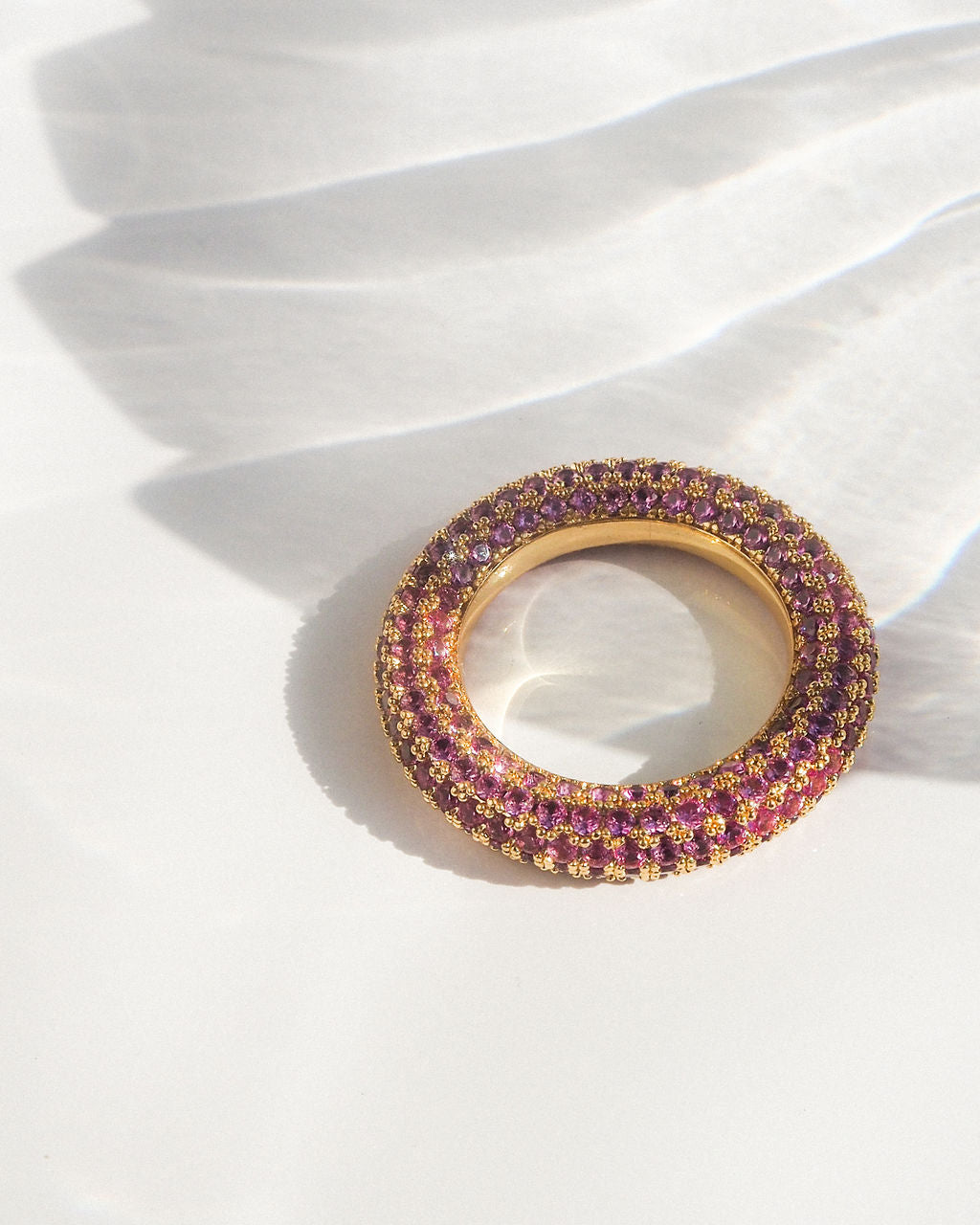 Pavé Amalfi Ring - Pink - Gold — detail view