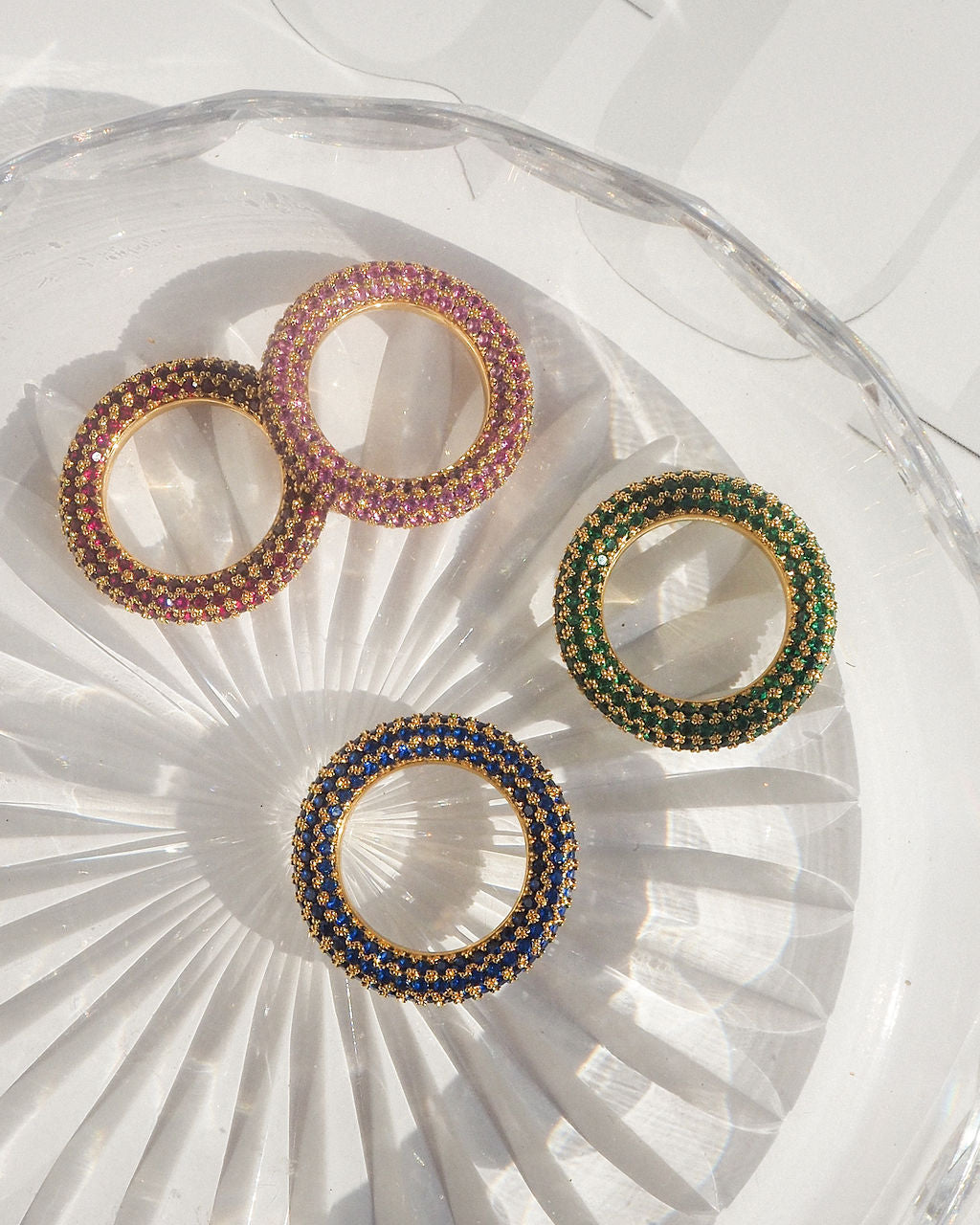 Pavé Amalfi Ring - Pink - Gold — alternate angle