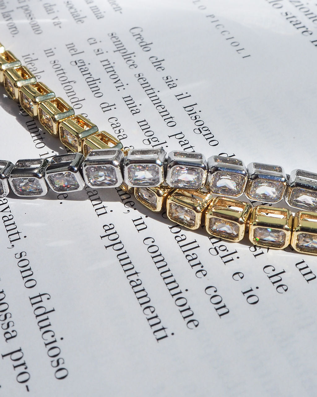 Bezel Emerald Ballier Bracelet- Clear - Silver — alternate view
