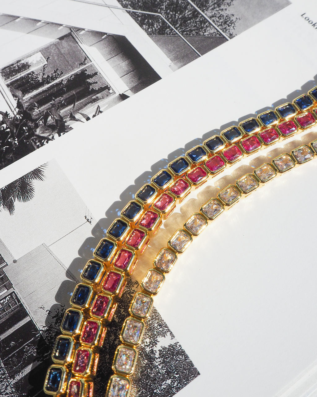 Bezel Emerald Ballier Bracelet - Pink - Gold — detail view