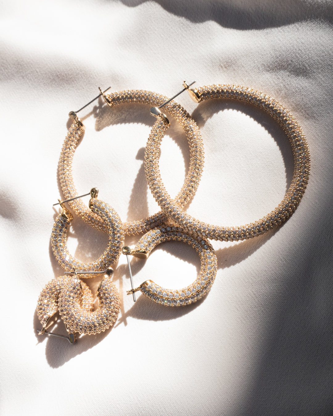 Pave Amalfi Hoops- Gold — alternate angle 2