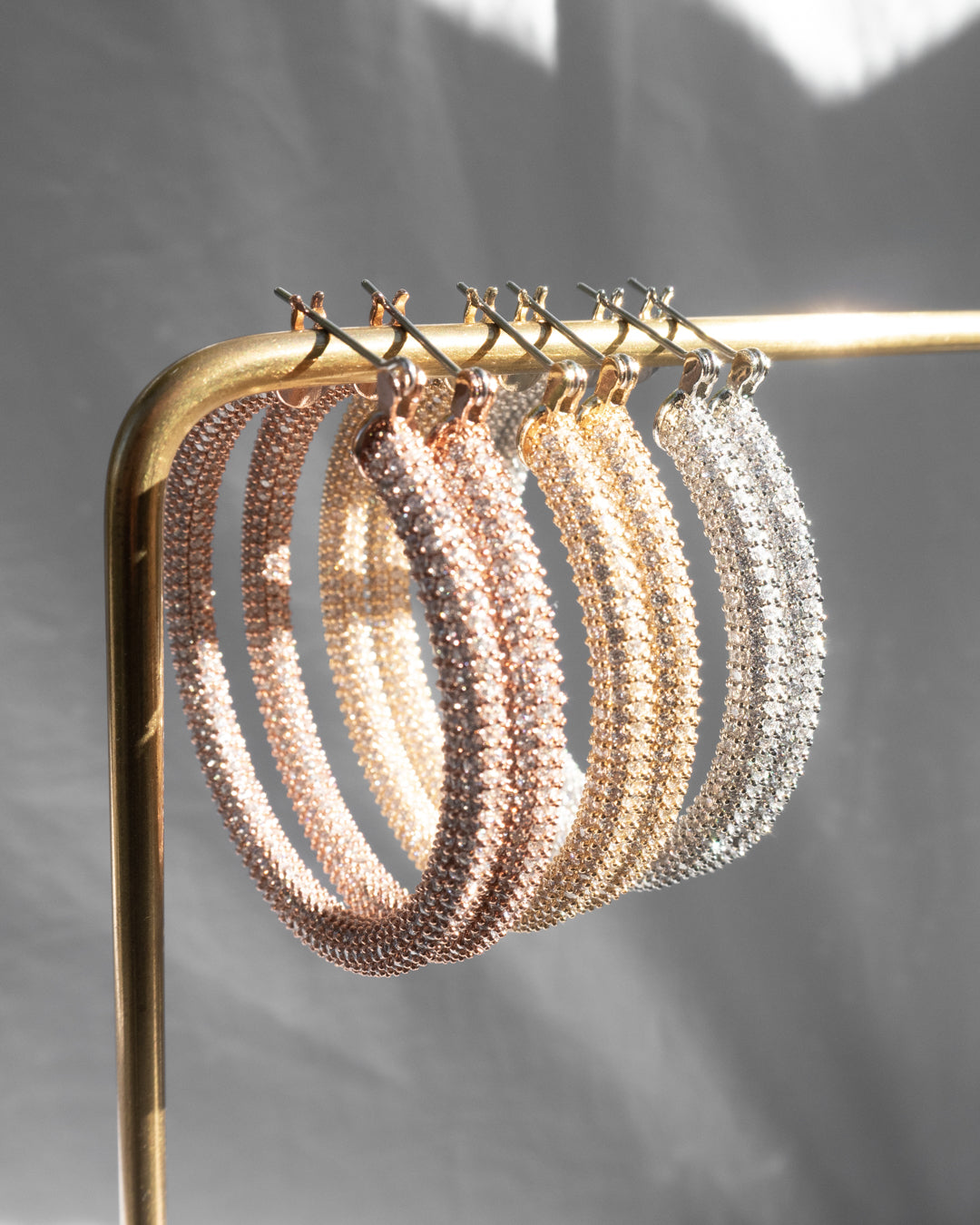 Pave Amalfi Hoops- Gold — alternate view 2