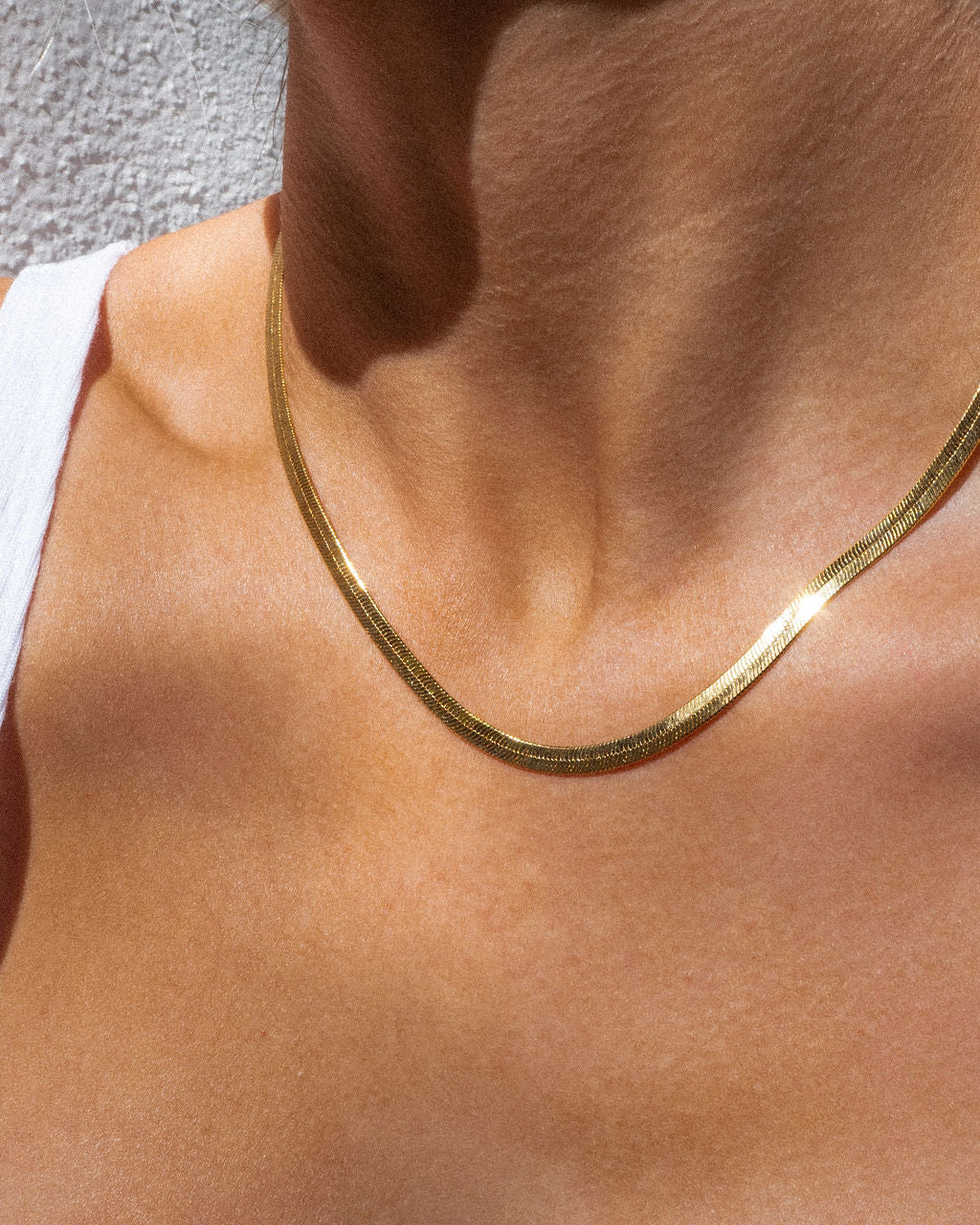 Classique Herringbone Chain - Silver — another angle 2