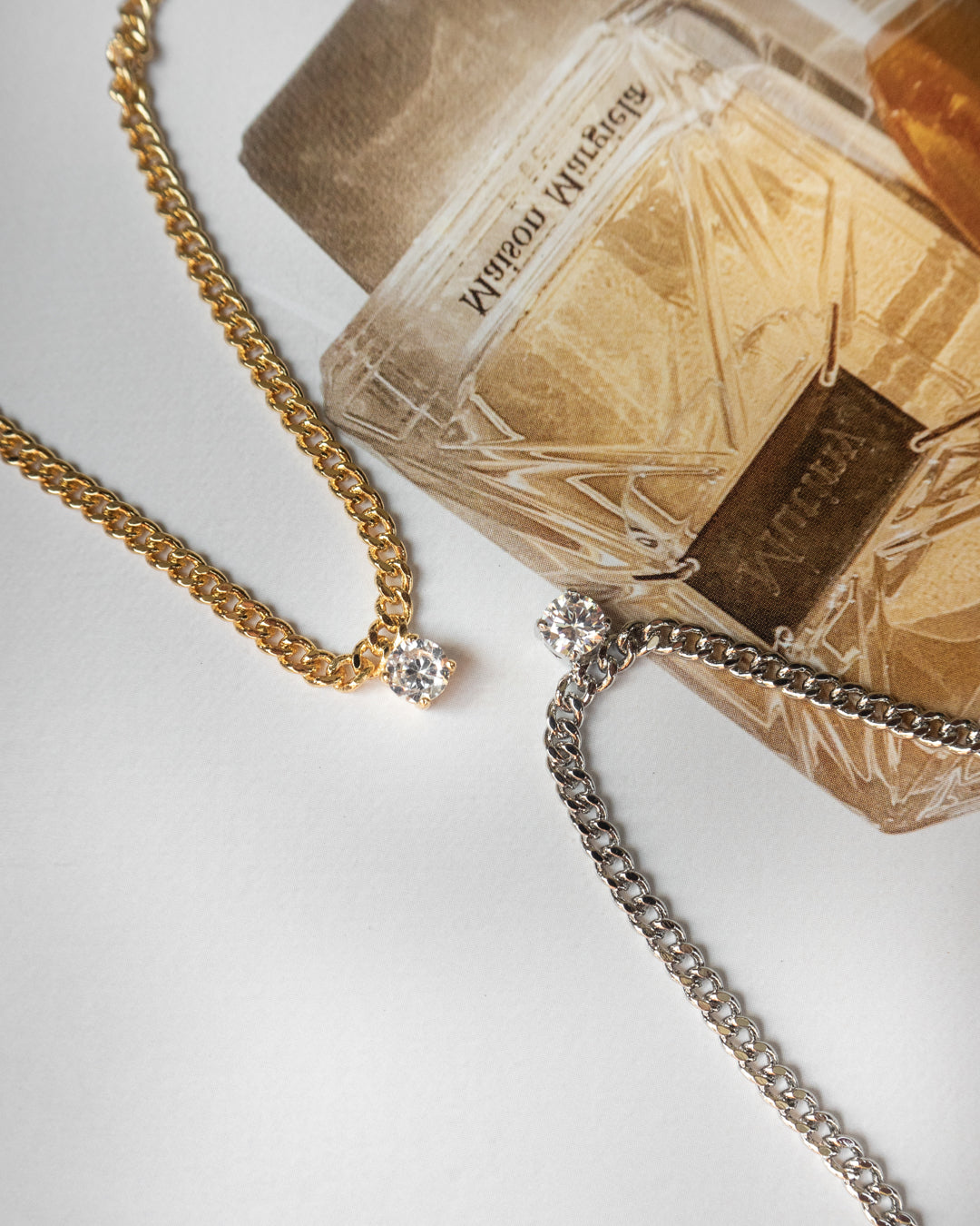 Bardot Stud Charm Necklace - Silver — another angle