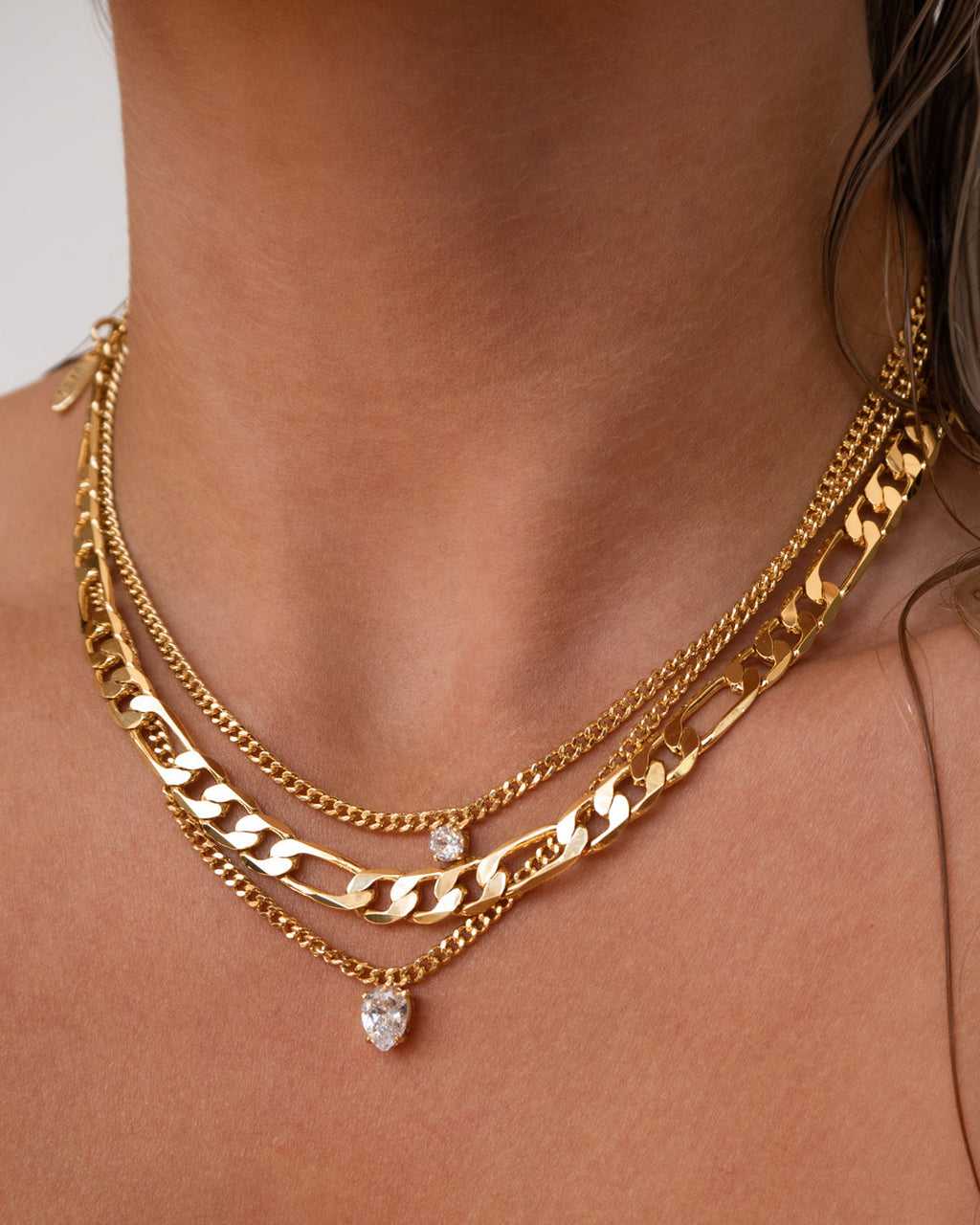 Bardot Stud Charm Necklace - Silver — detail view