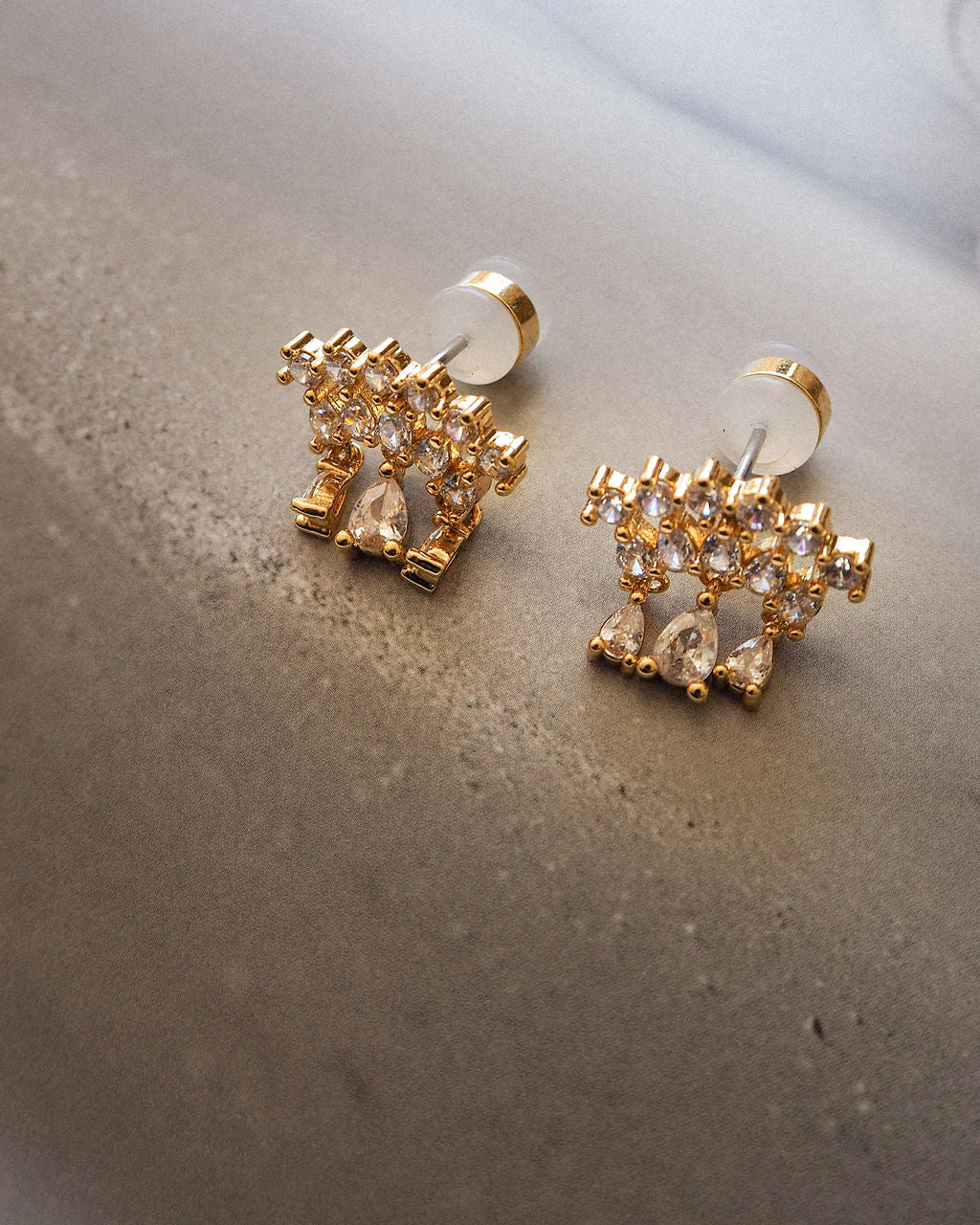 Colette Shaker Studs - Gold - Earrings — alternate angle