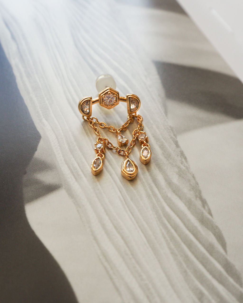 Stellar Bezel Shaker Studs - Gold - Earrings — another angle