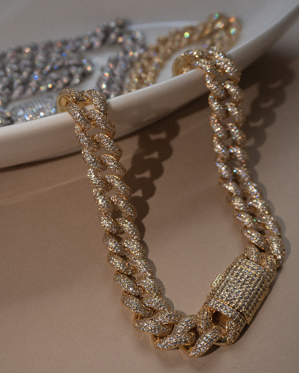 Pavé Cuban Link Necklace - Silver — alternate view 2
