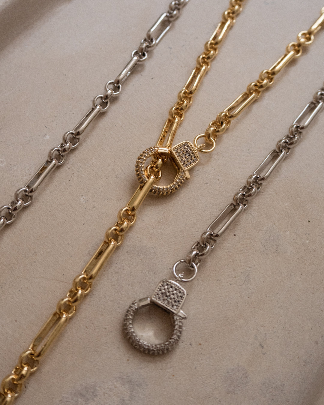 Pavé Clasp Lariat - Gold - Necklaces — alternate view 2