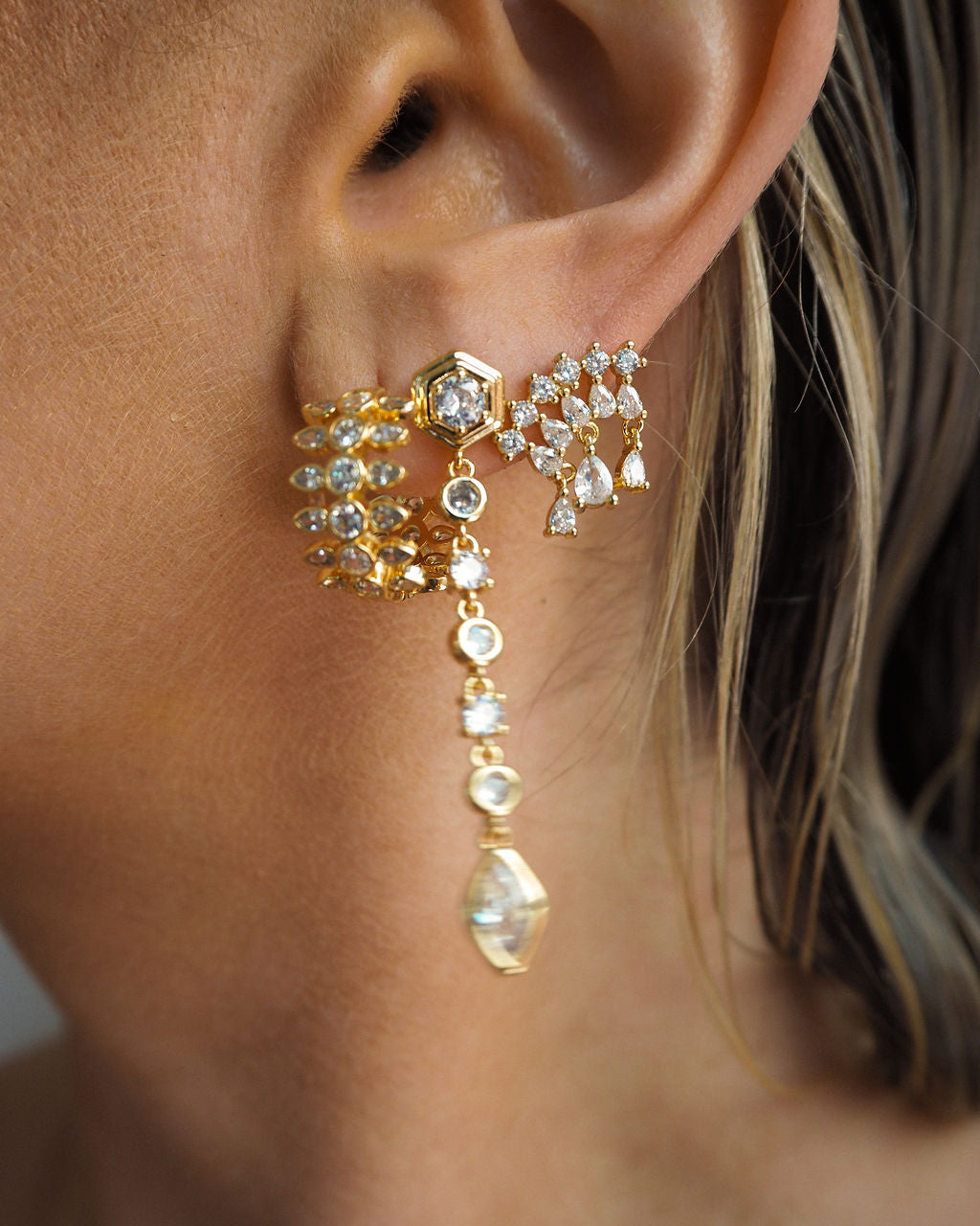Colette Shaker Studs - Gold - Earrings — alternate view 2