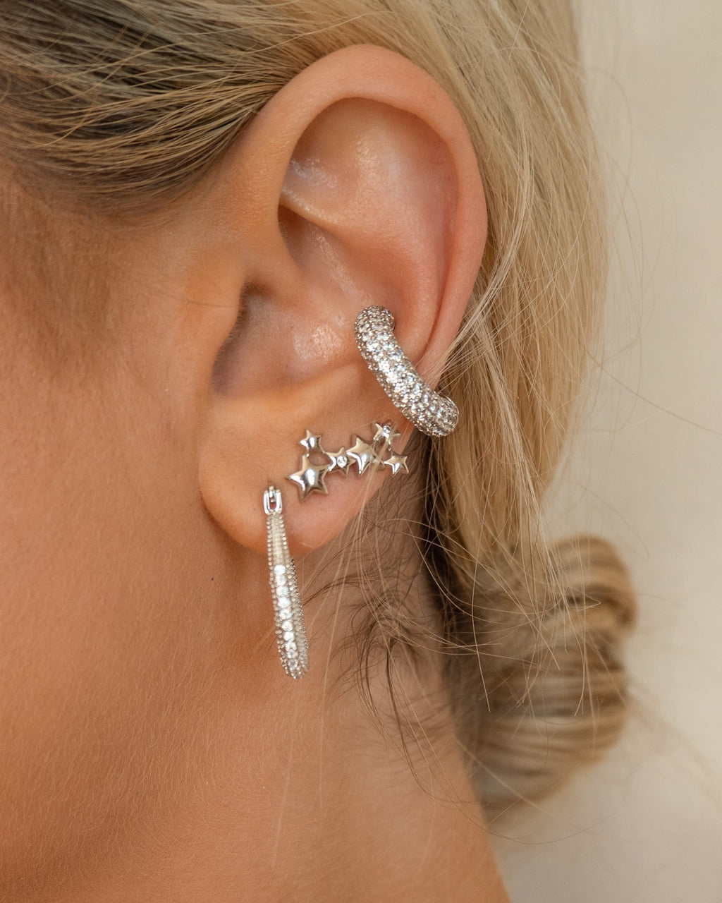 Pavé Amalfi Ear Cuff - Silver - Earrings — alternate view
