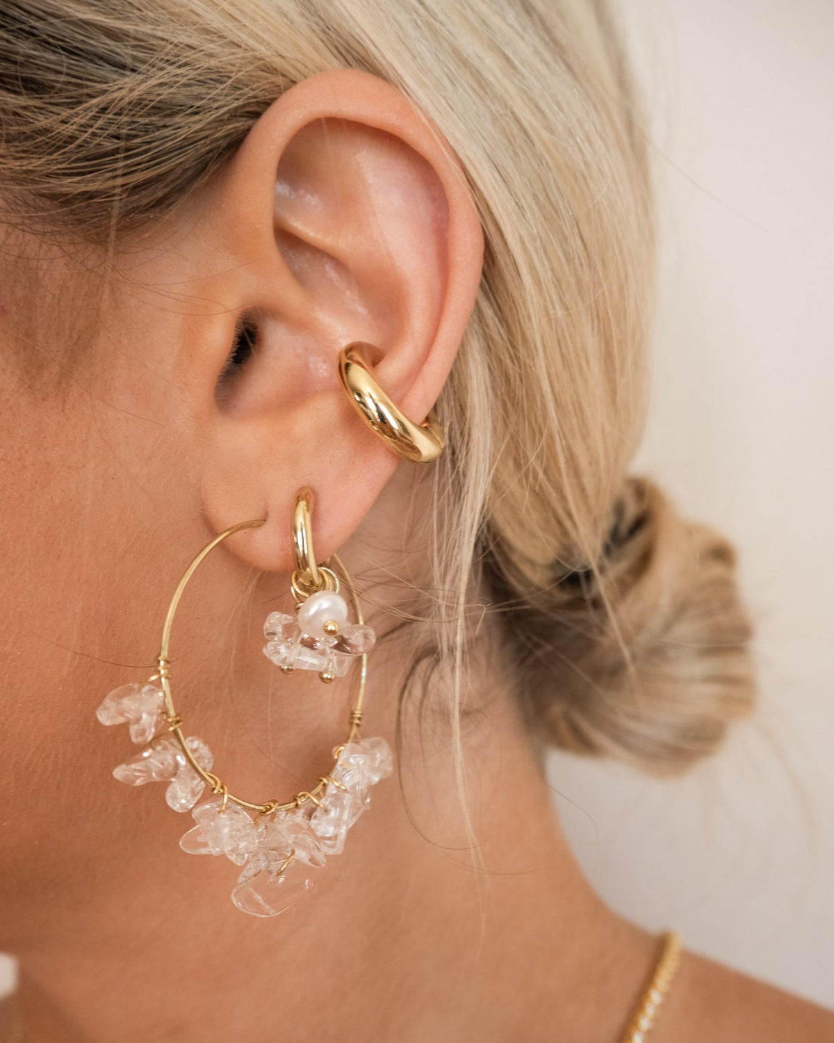 Amalfi Ear Cuff - Gold - Earrings — another angle 2
