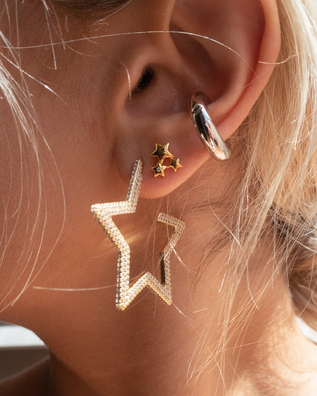 Amalfi Ear Cuff - Silver - Earrings — alternate view