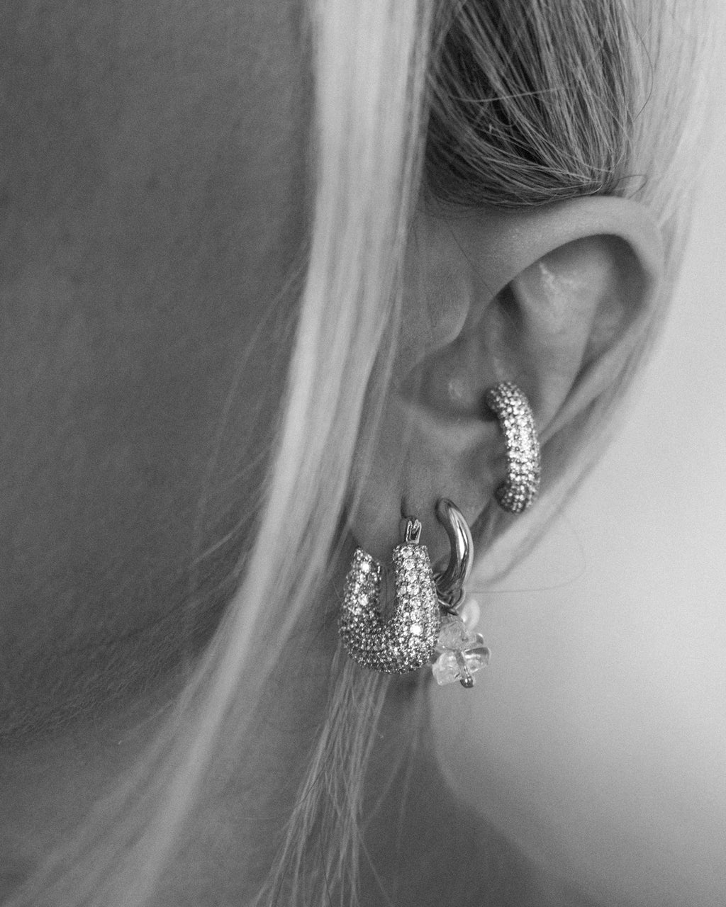 Pavé Amalfi Ear Cuff - Silver - Earrings — alternate angle