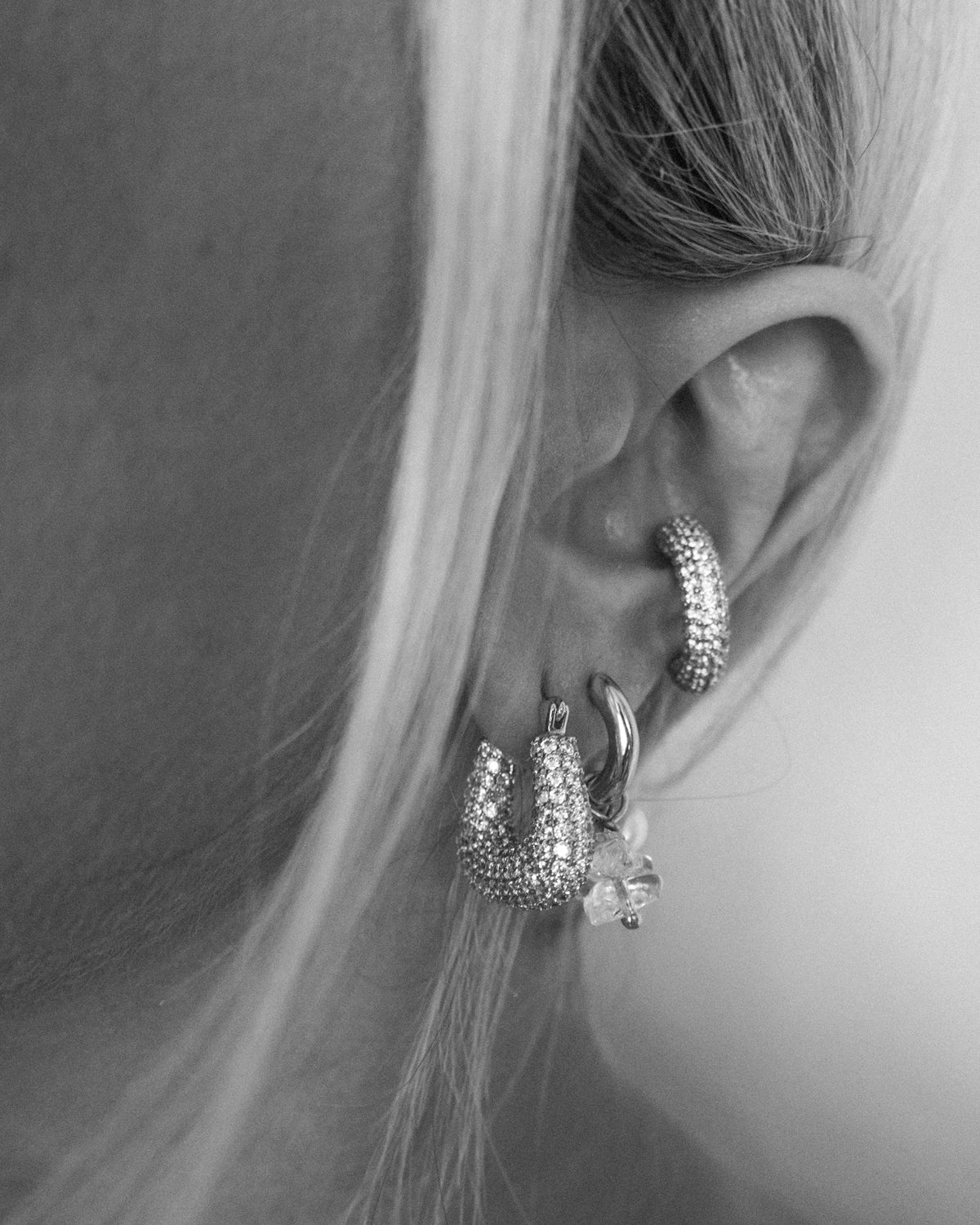 Pavé Amalfi Ear Cuff - Silver - Earrings — alternate angle