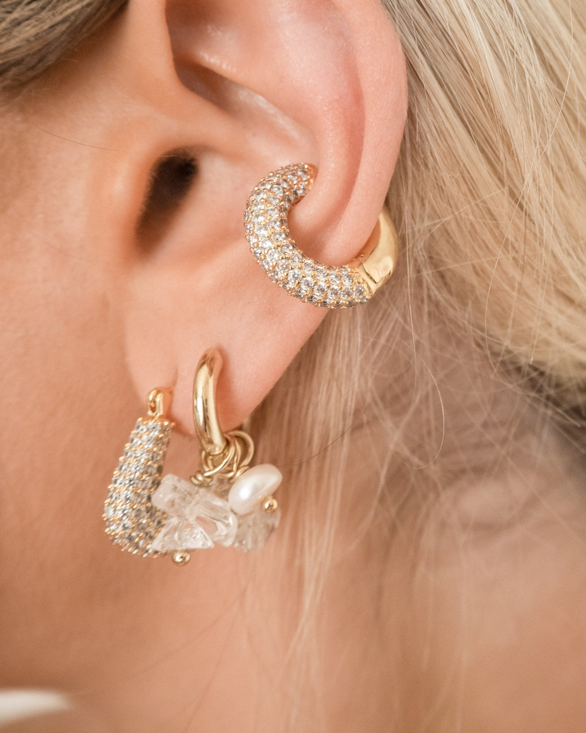 Pavé Amalfi Ear Cuff - Gold - Earrings — alternate view