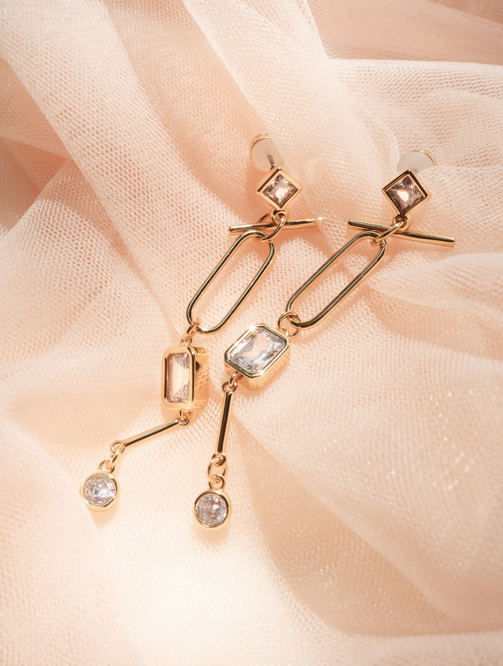 Mixte Drop Statement Earrings - Gold — alternate angle