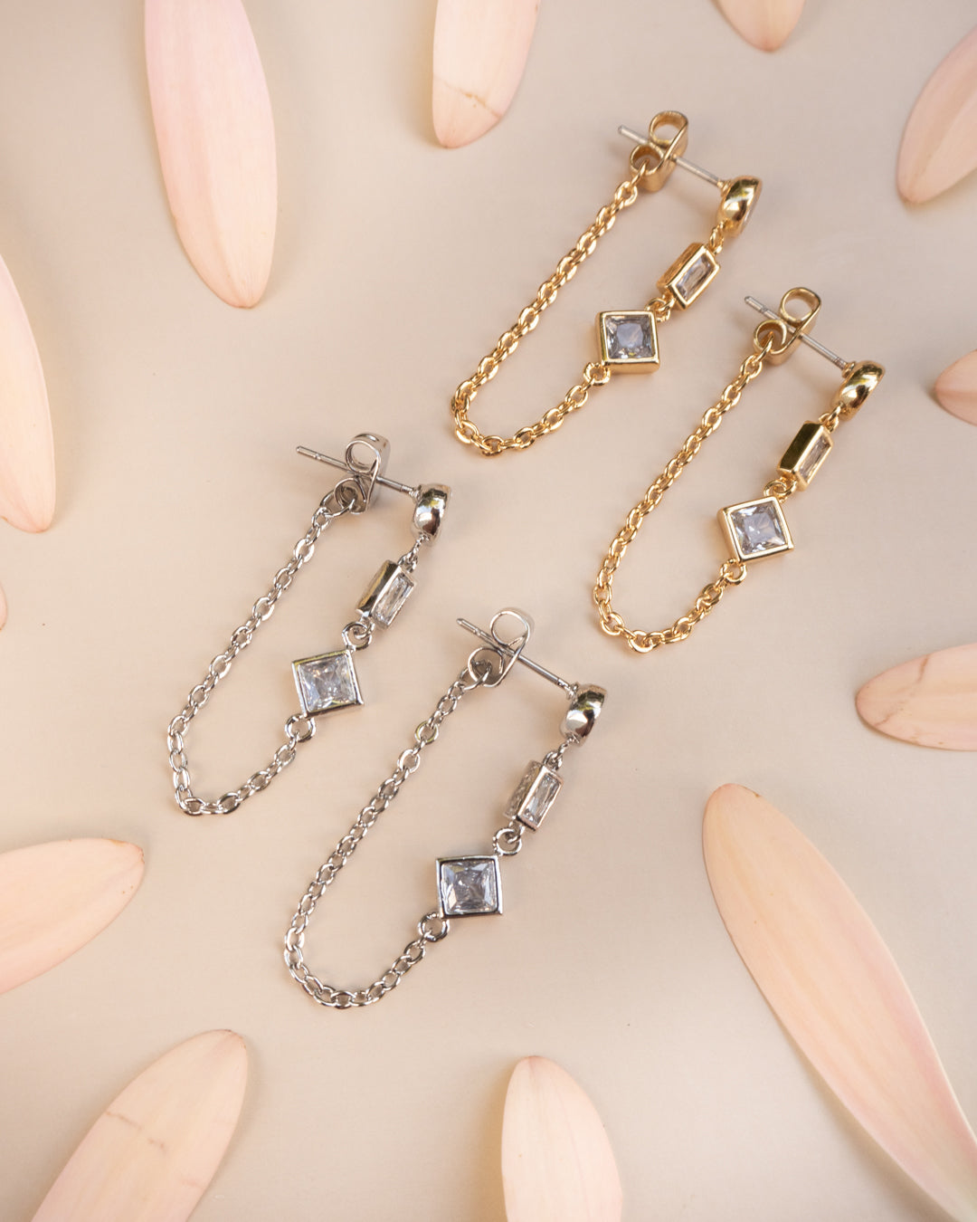 Mixte Chain Studs - Silver — another angle