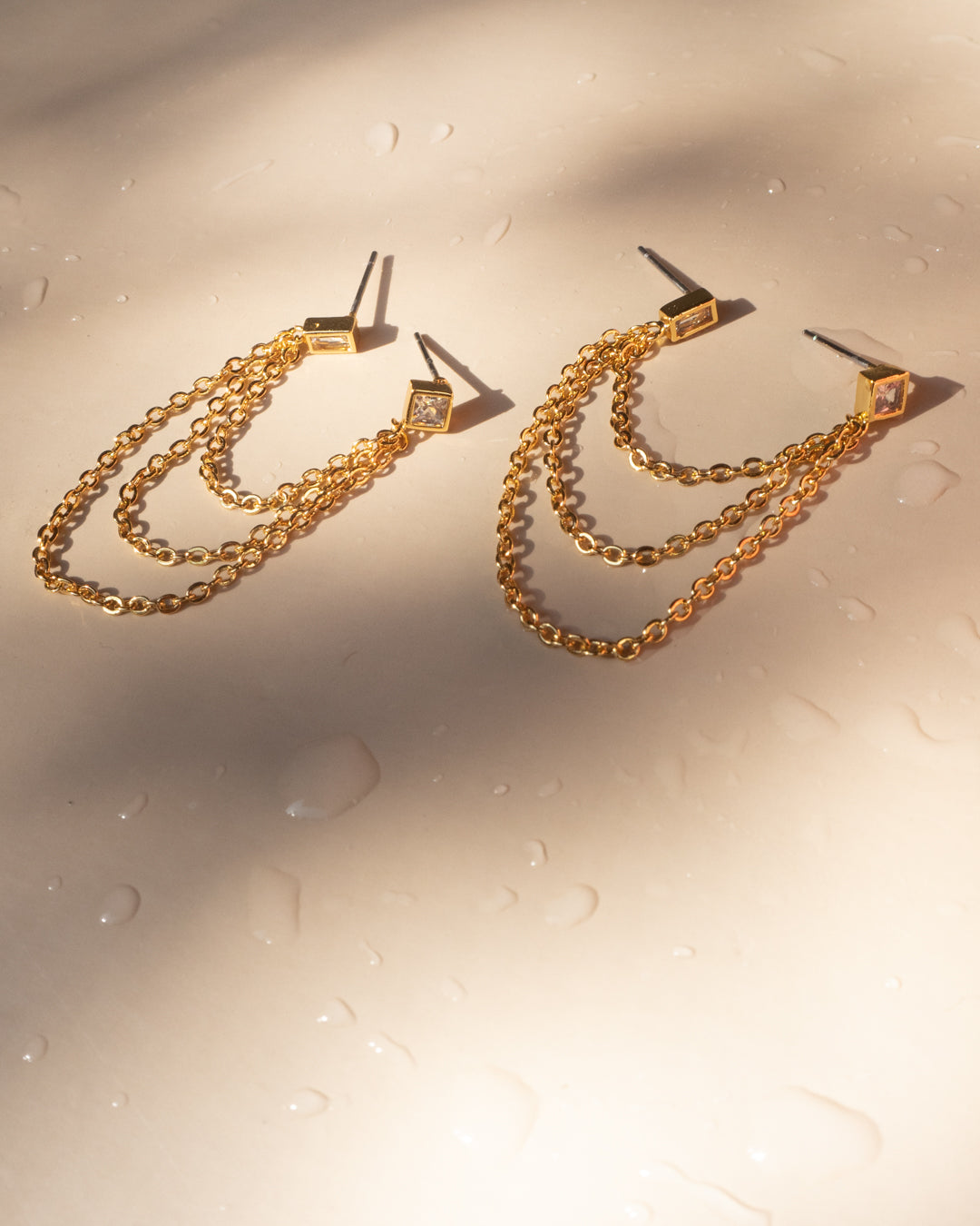 Mixte Cascading Chain Studs - Silver — detail view