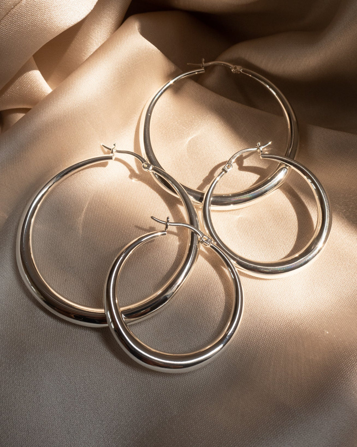 Baby Lucca Hoops - Silver — detail view