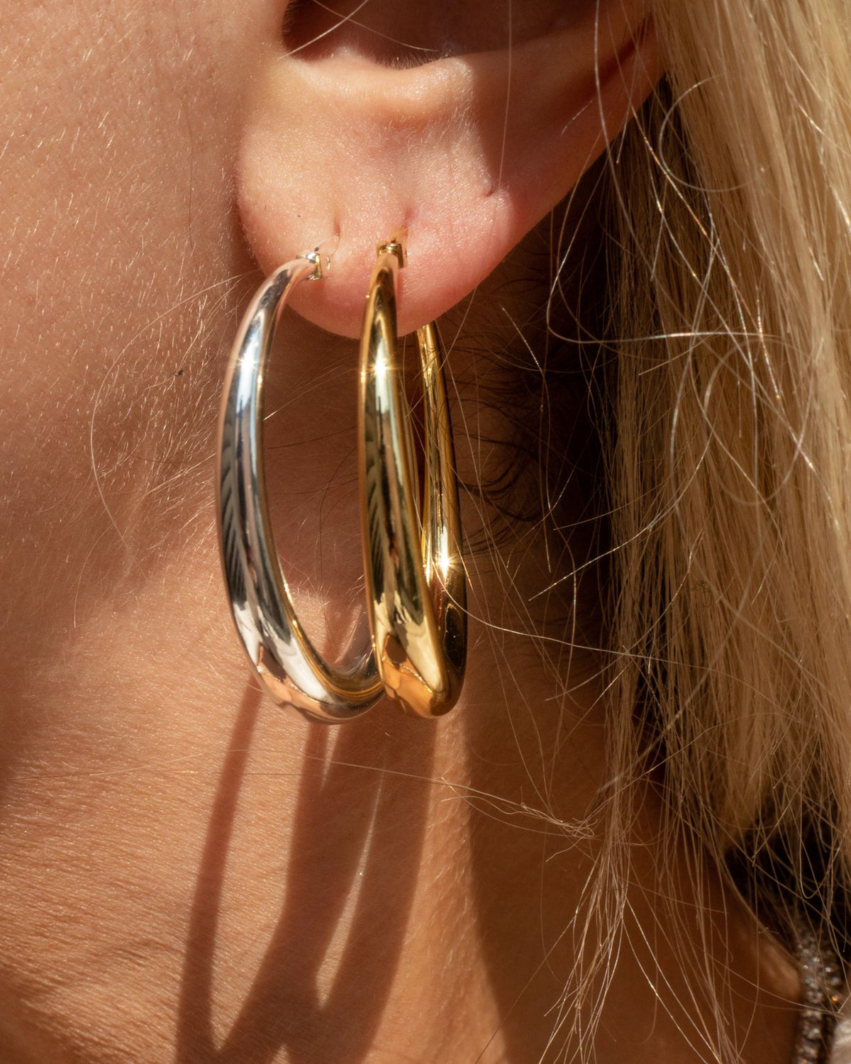 Baby Lucca Hoops - Silver — alternate view