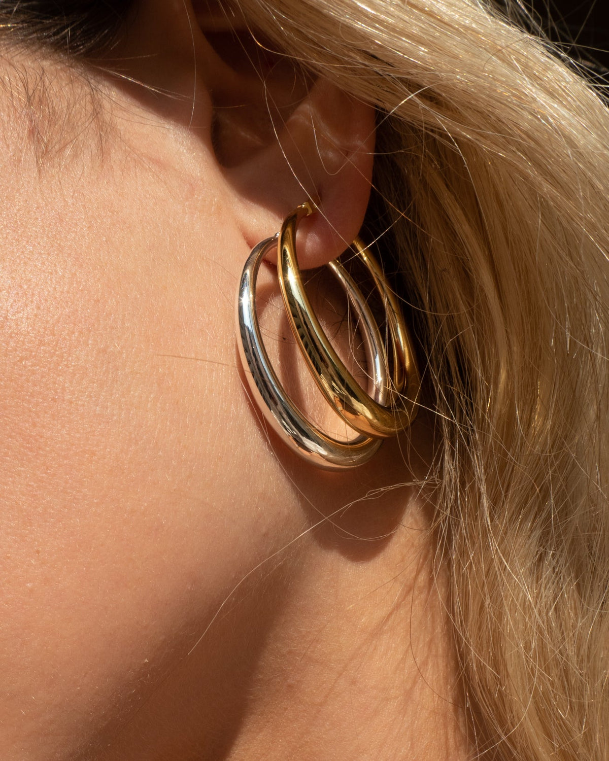 Baby Lucca Hoops - Silver — another angle