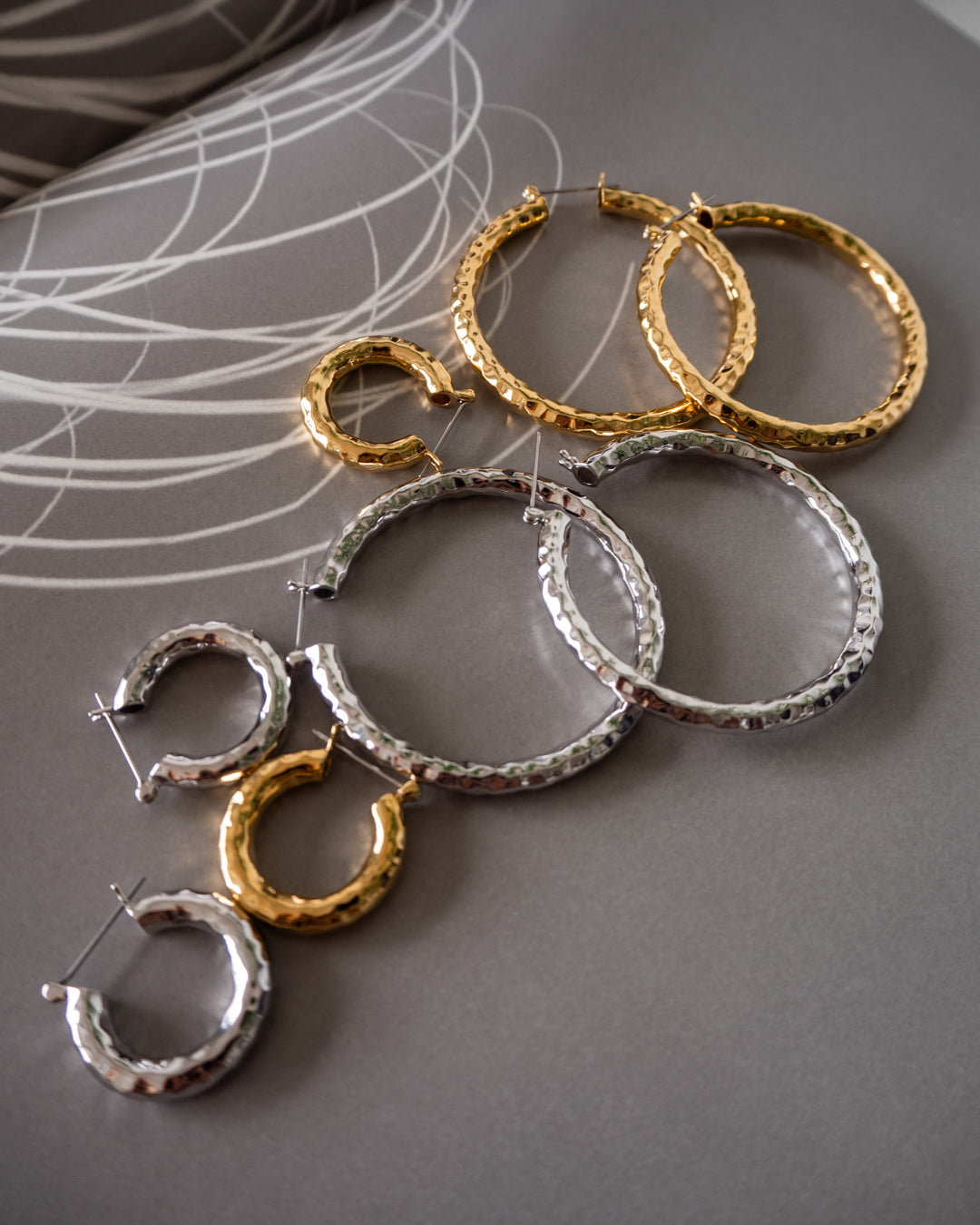 Hammered Amalfi Hoops - Gold — alternate angle