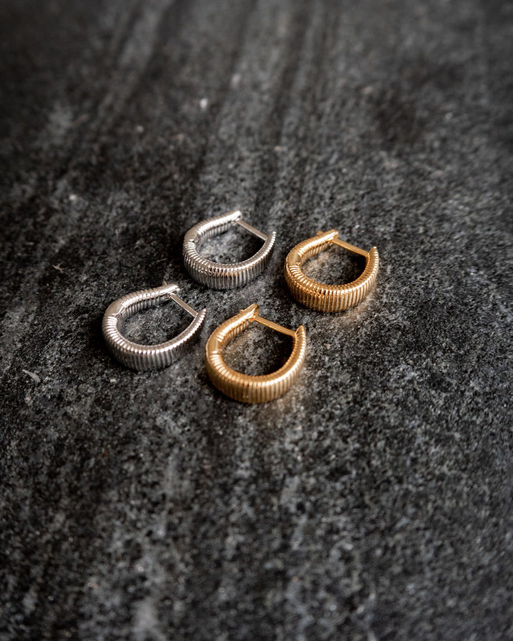 Ridged Cuvee Hoops - Silver — detail view