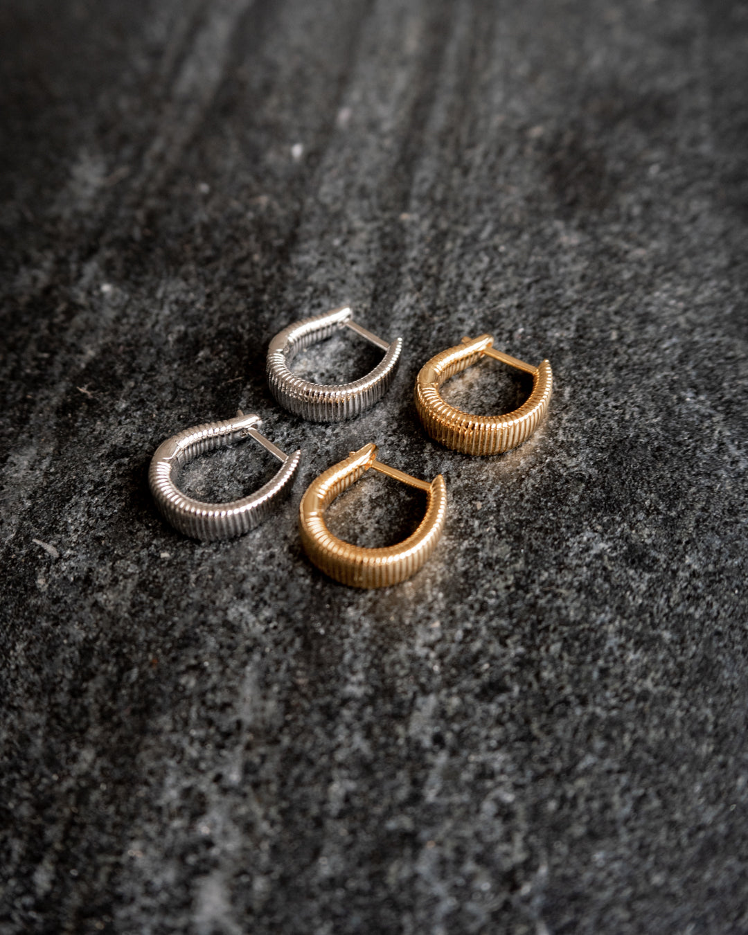 Ridged Cuvee Hoops - Silver — detail view