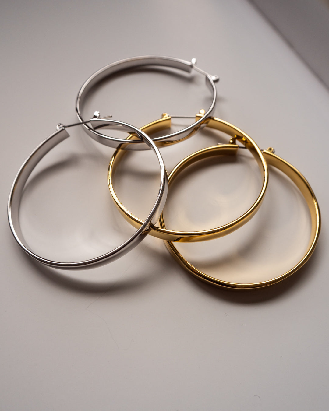 XL Celine Hoops - Silver — alternate view 2