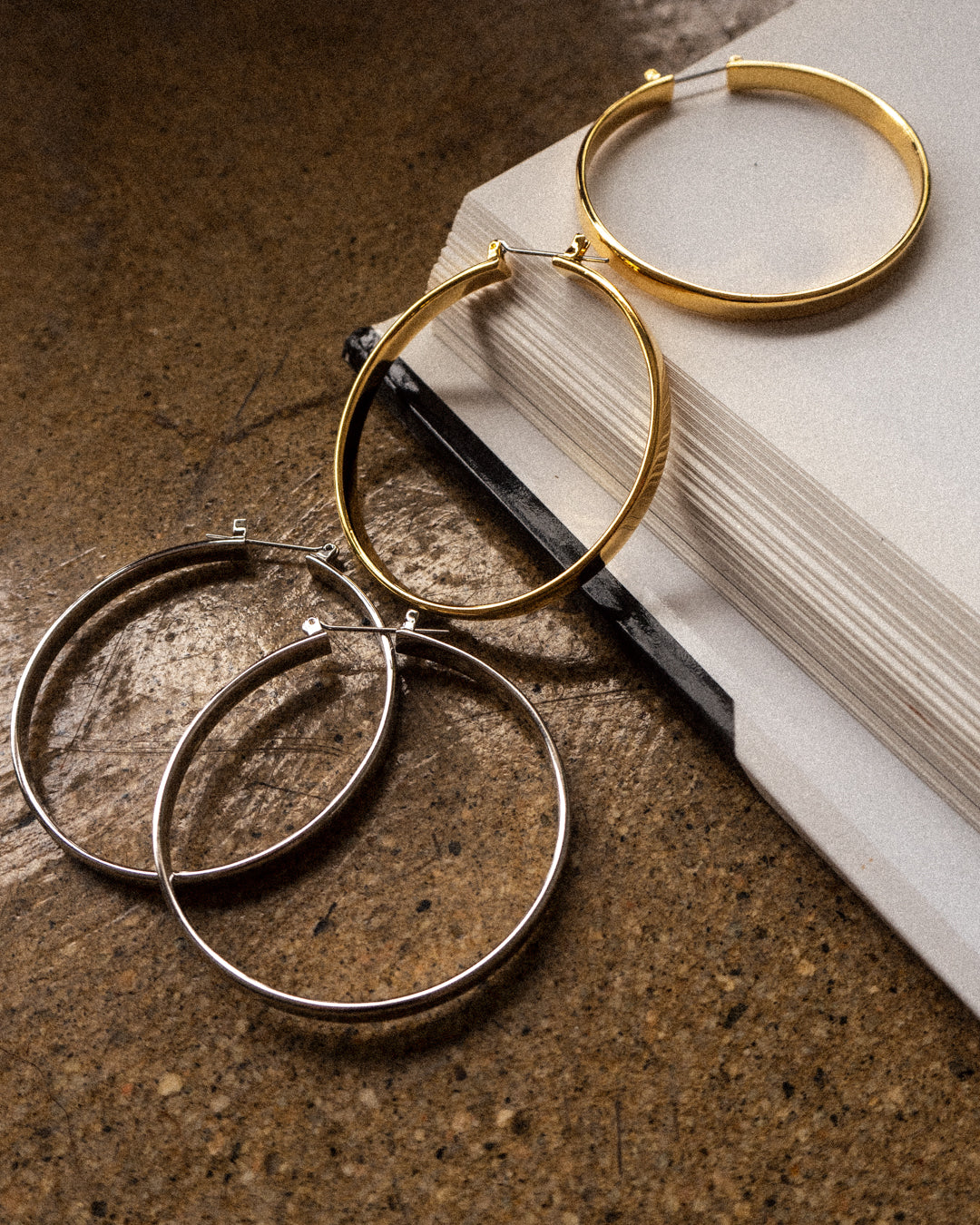 XL Celine Hoops - Silver — alternate angle