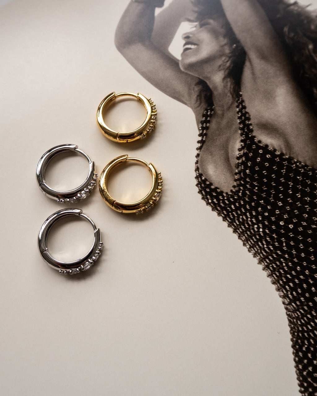 Stone Geneva Hoops - Gold — alternate view 2